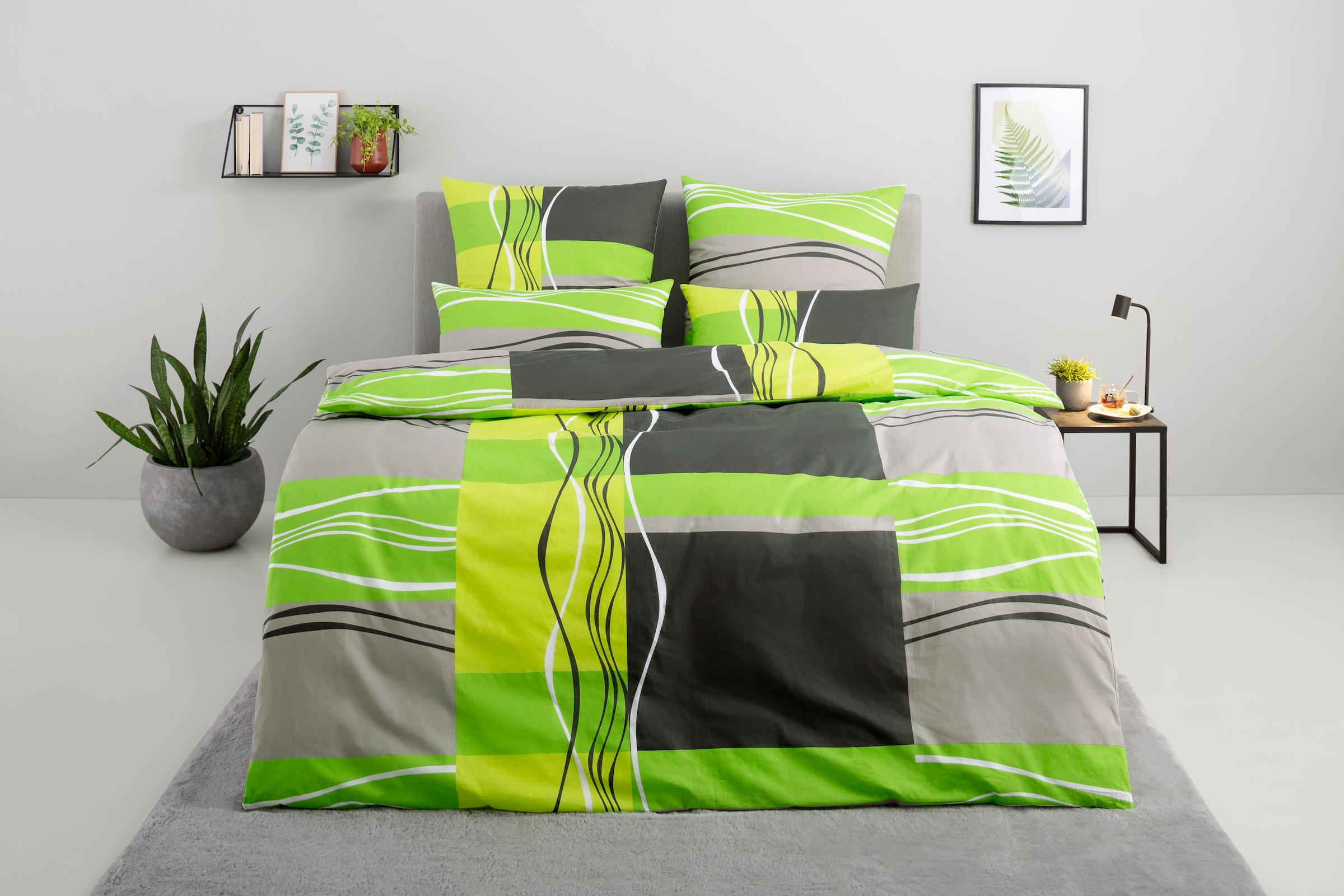 OTTO home Bettwäsche "Kelian" 3 tlg. in verschiedenen Qualitäten, gemustert günstig online kaufen