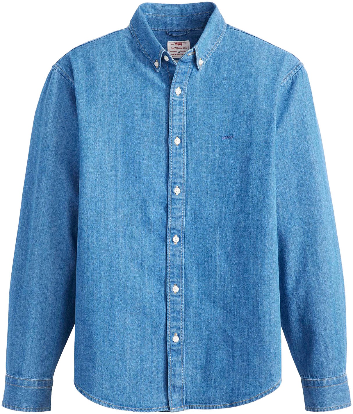 Levi's® Langarmhemd »AUTHENTIC BUTTON DOWN«, mit Ton-in-Ton Logostickerei auf der Brust