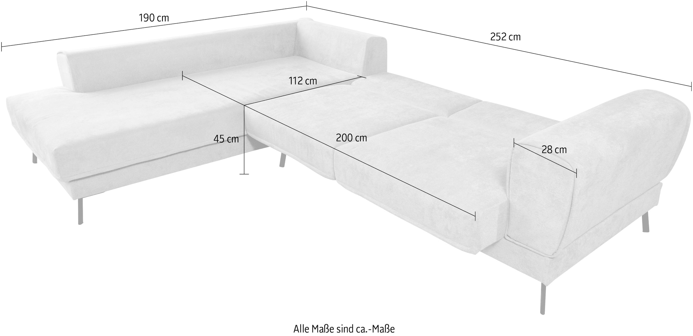 GEPADE Ecksofa »Pacifico, L-Form«, mit Schlaffunktion, doppeltem Stauraum und Zierkissen