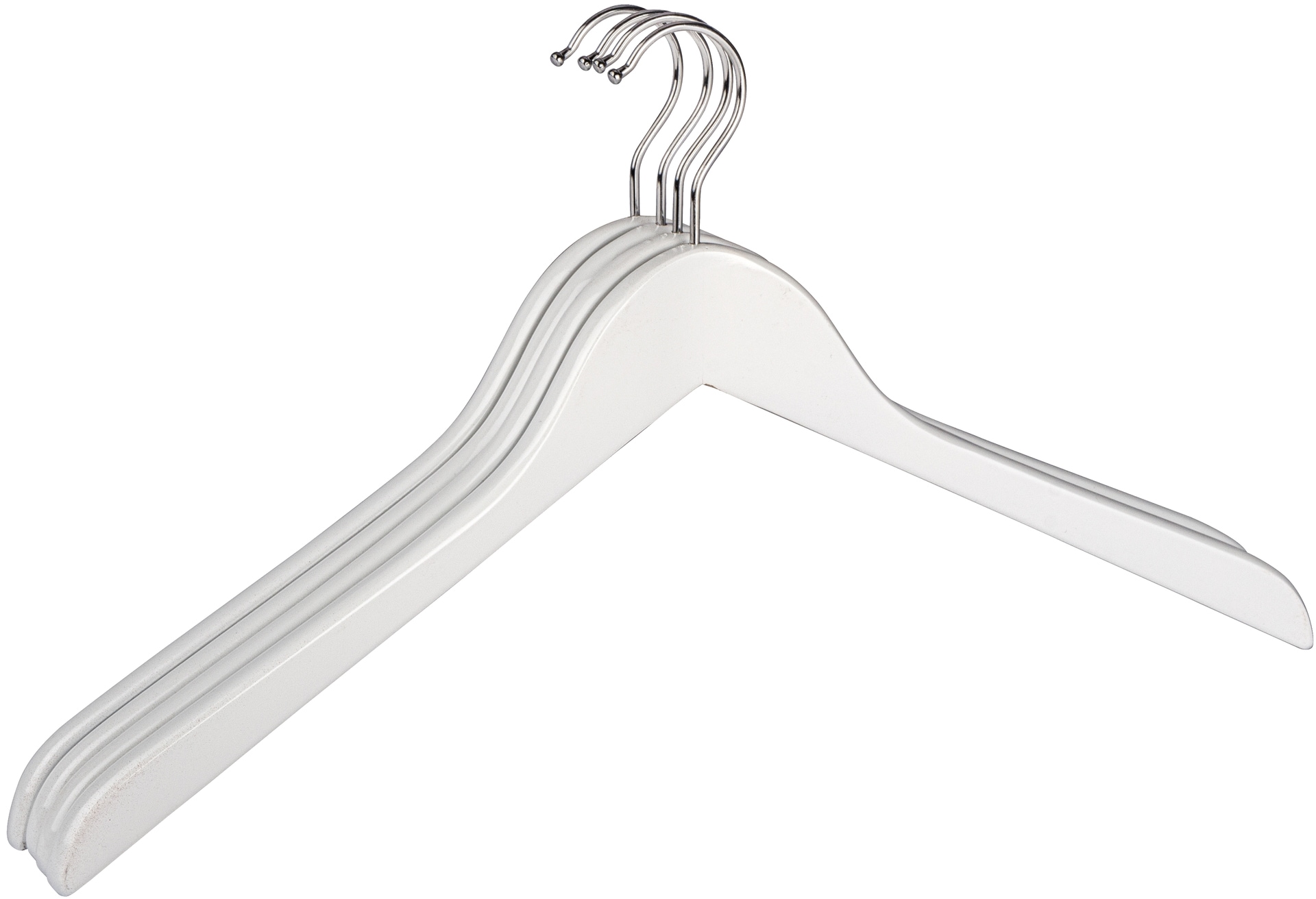 WENKO Kleiderbügel »Blanca«, (Set, 12 tlg.), weiß-lackiertes Holz, 44 cm