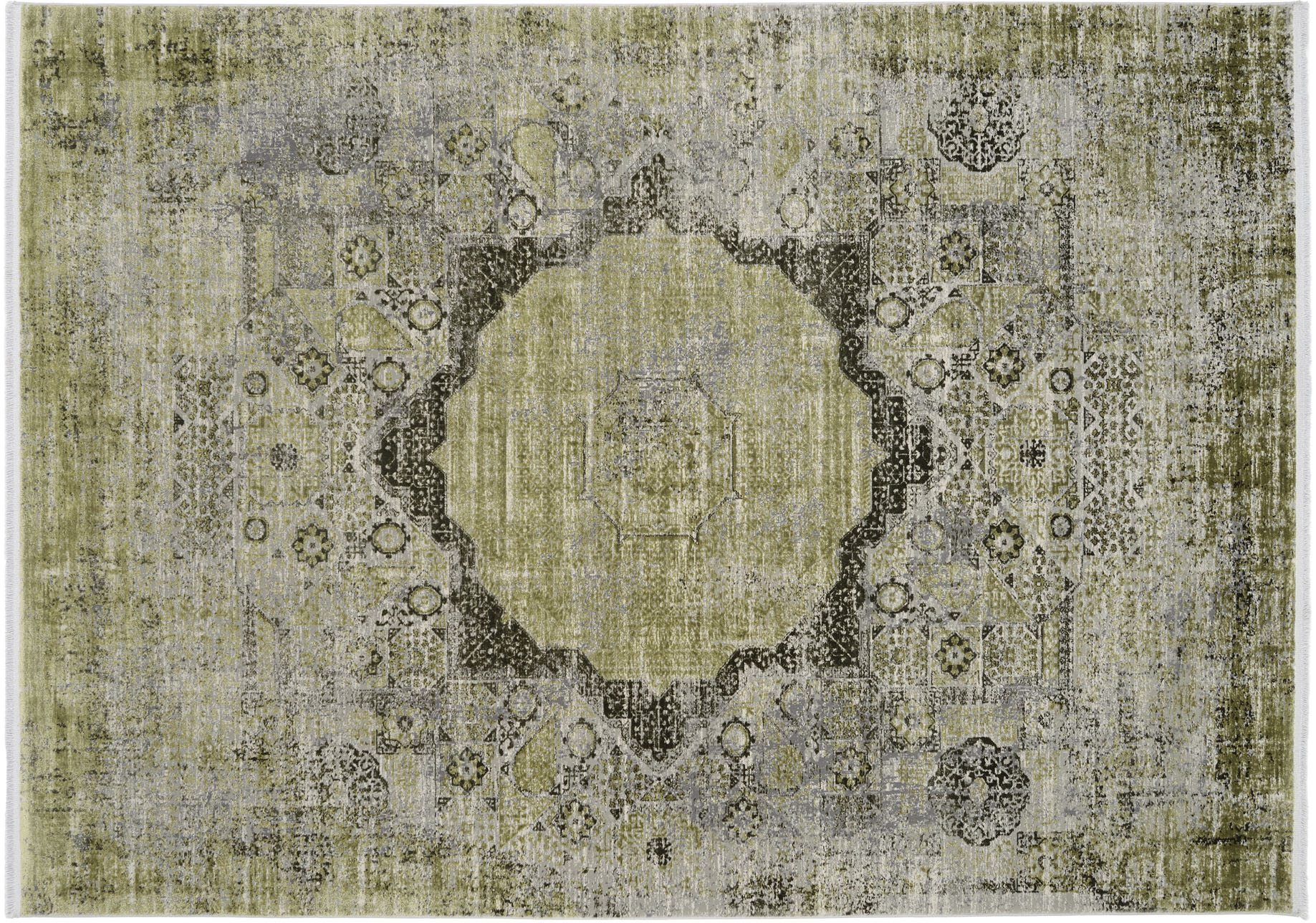 Thumbnail - OCI DIE TEPPICHMARKE Teppich "COLOUR MEDI" rechteckig 8 mm Höhe Glanz Viskose, mit Fransen, Hoch Tief Struktur, Vintage,...