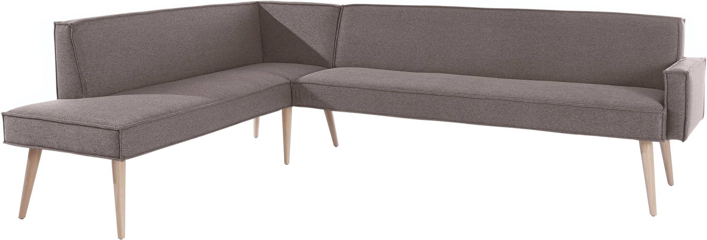 exxpo - sofa fashion Eckbank »Lungo, moderne Kedernaht, bequem und elegant, hoher Holzfuß«, hochwertige Detailverarbeitung, frei im Raum stellbar