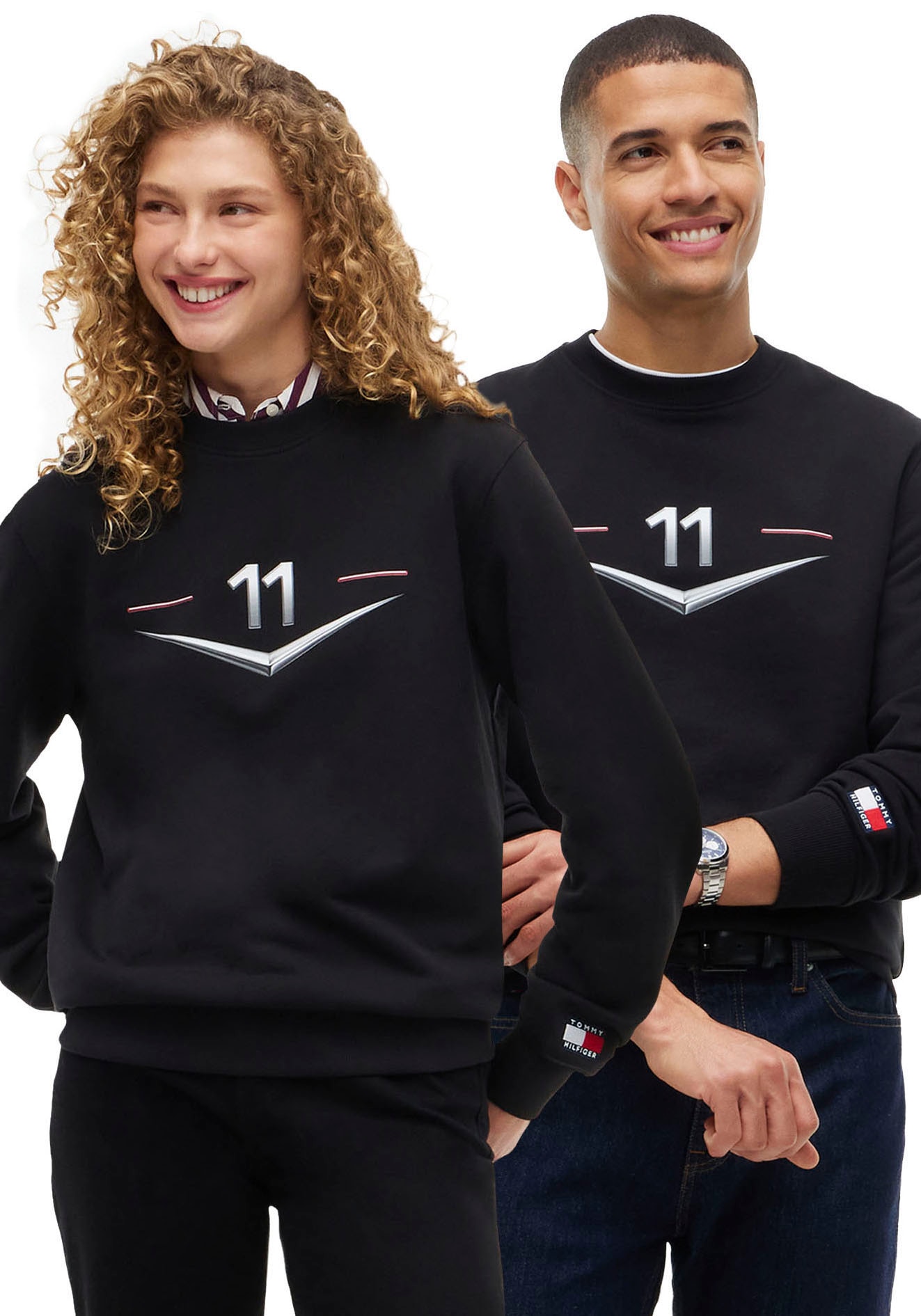 Tommy Hilfiger Sweatshirt "TH x Cadillac Formula 1 Team DRIVERS CHEVRON", aus Baumwolle, Unisex