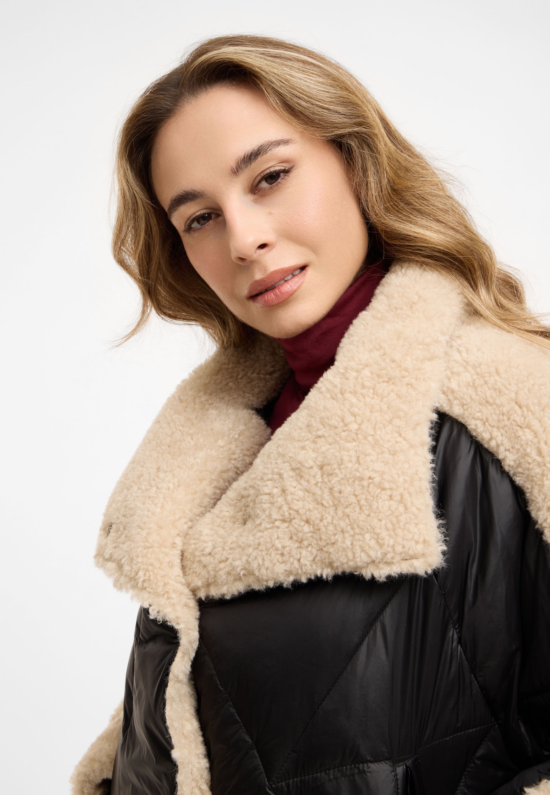 Frieda & Freddies Winterjacke »Frieda & Freddies Materialmix-Jacke mit Teddy und Stepp-Nylon«