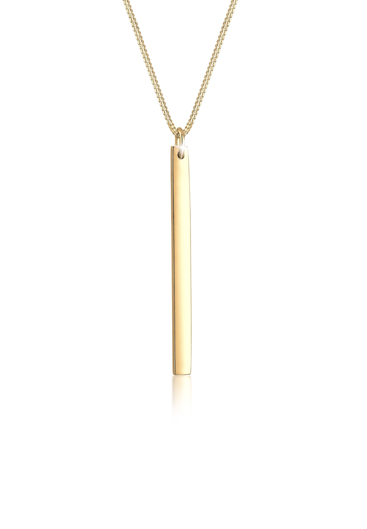 Kette mit Anhänger ELLI "Anhänger Rechteck Schmuck Geschenk 925 Sterling Silber" Gr. 55, gold, Halsketten, Damen, 55, ohne Stein, Silber 925 (Sterlingsilber), L: 45
