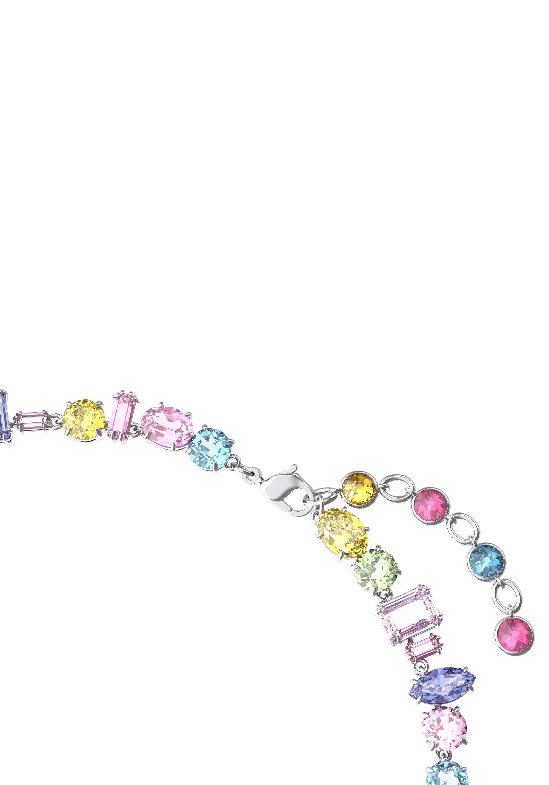 Collier SWAROVSKI "GEMA", bunt (metallfarben, rosa, orange, blau, grün, türkis), Halsketten, Damen, Metall, L: 40 B: 10mm, Collier, mit Swarovski Kristall, B:10mm 4