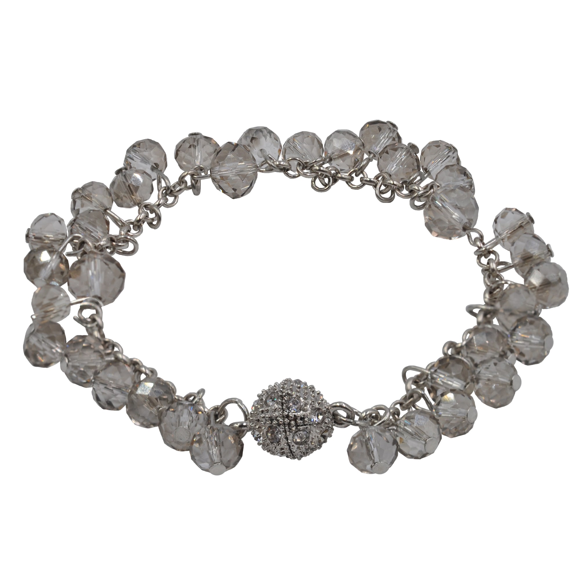 Steuer Collier-Set »Collier Armband silberfarben Ankerkette Glas Perle grau«