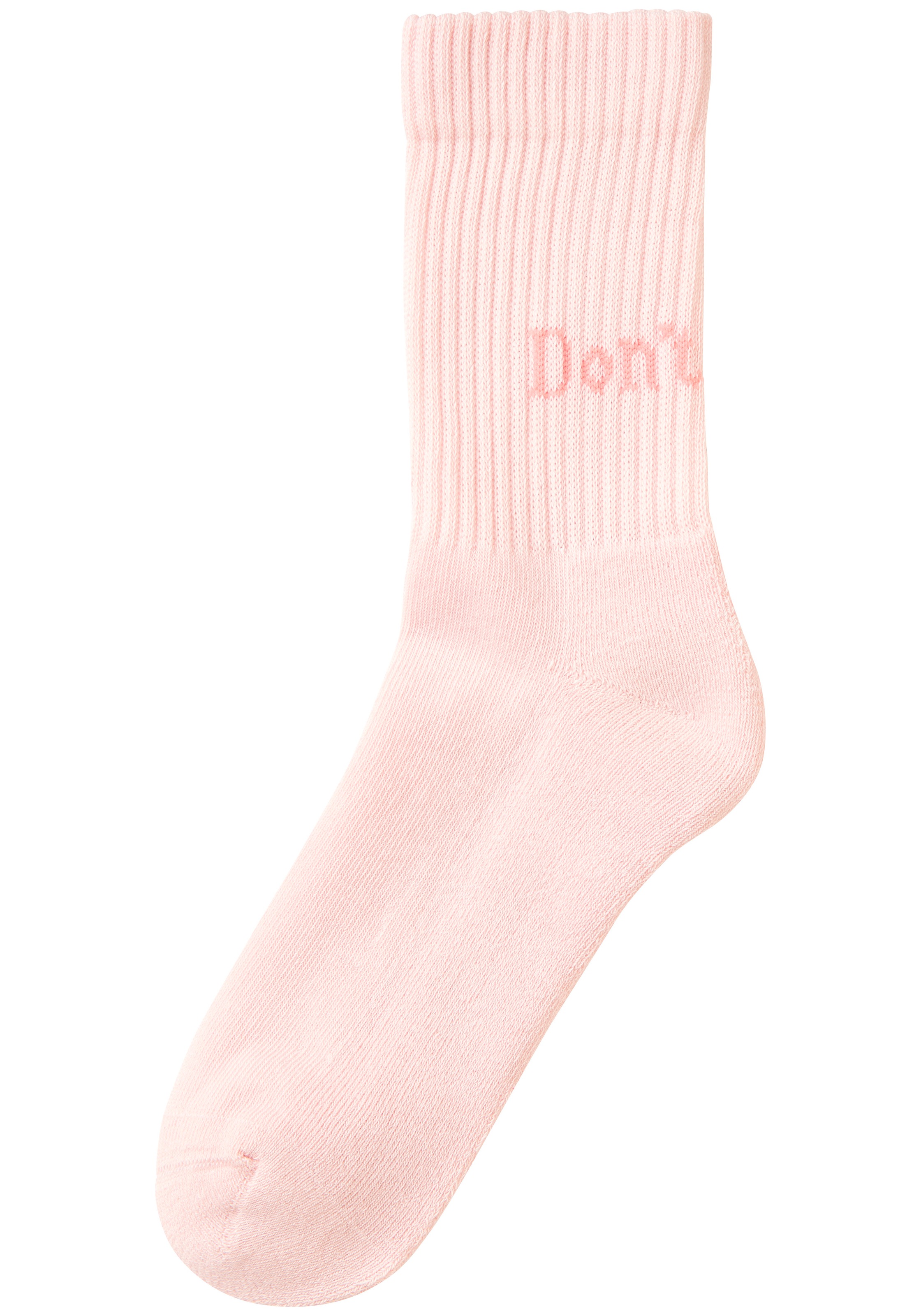 H.I.S Tennissocken »Damen Sportsocken daily socks« Packung, 7 Paar tlg. mit Fußfrottee und ansprechenden Schriftzügen
