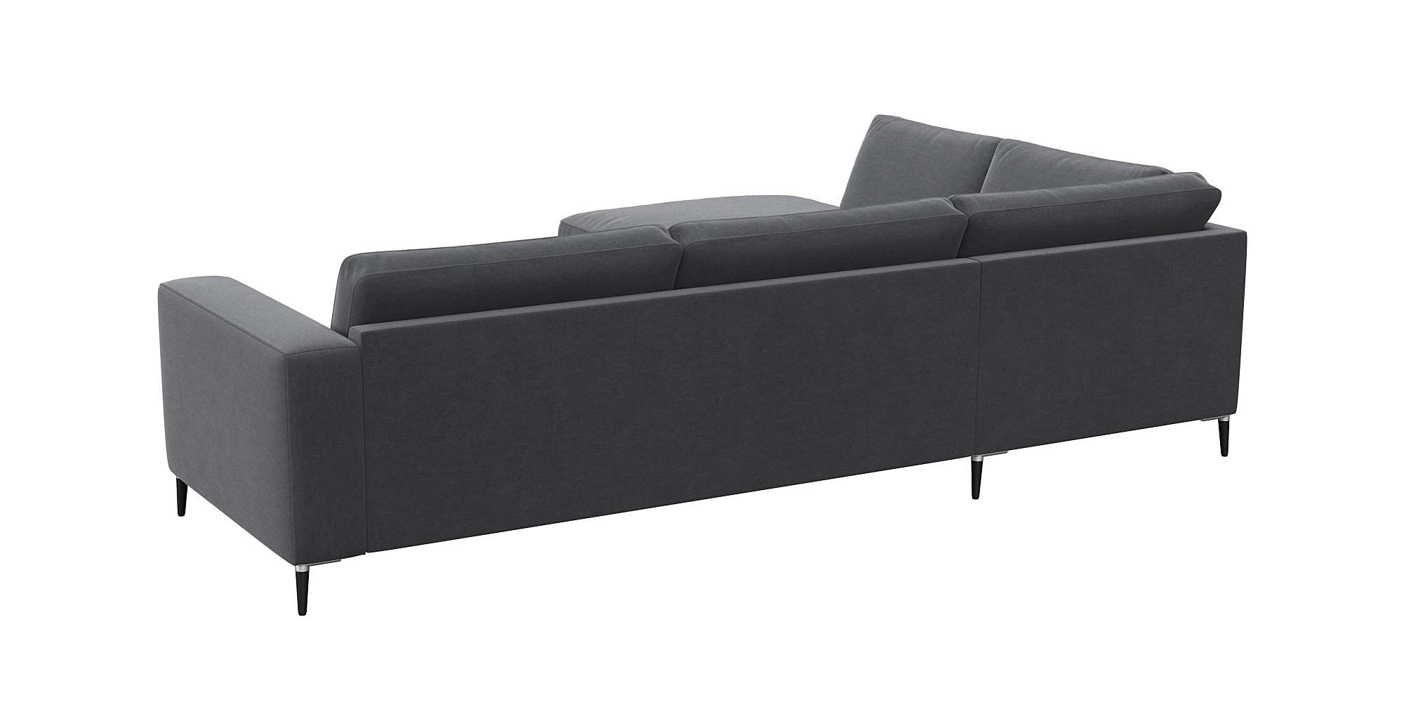 FLEXLUX Ecksofa »Fiore, L-Form, bequem und komfortabel durch hochwertigem Sitzaufbau«, breite Armlehnen, Kaltschaum, Füße Alu+schwarz