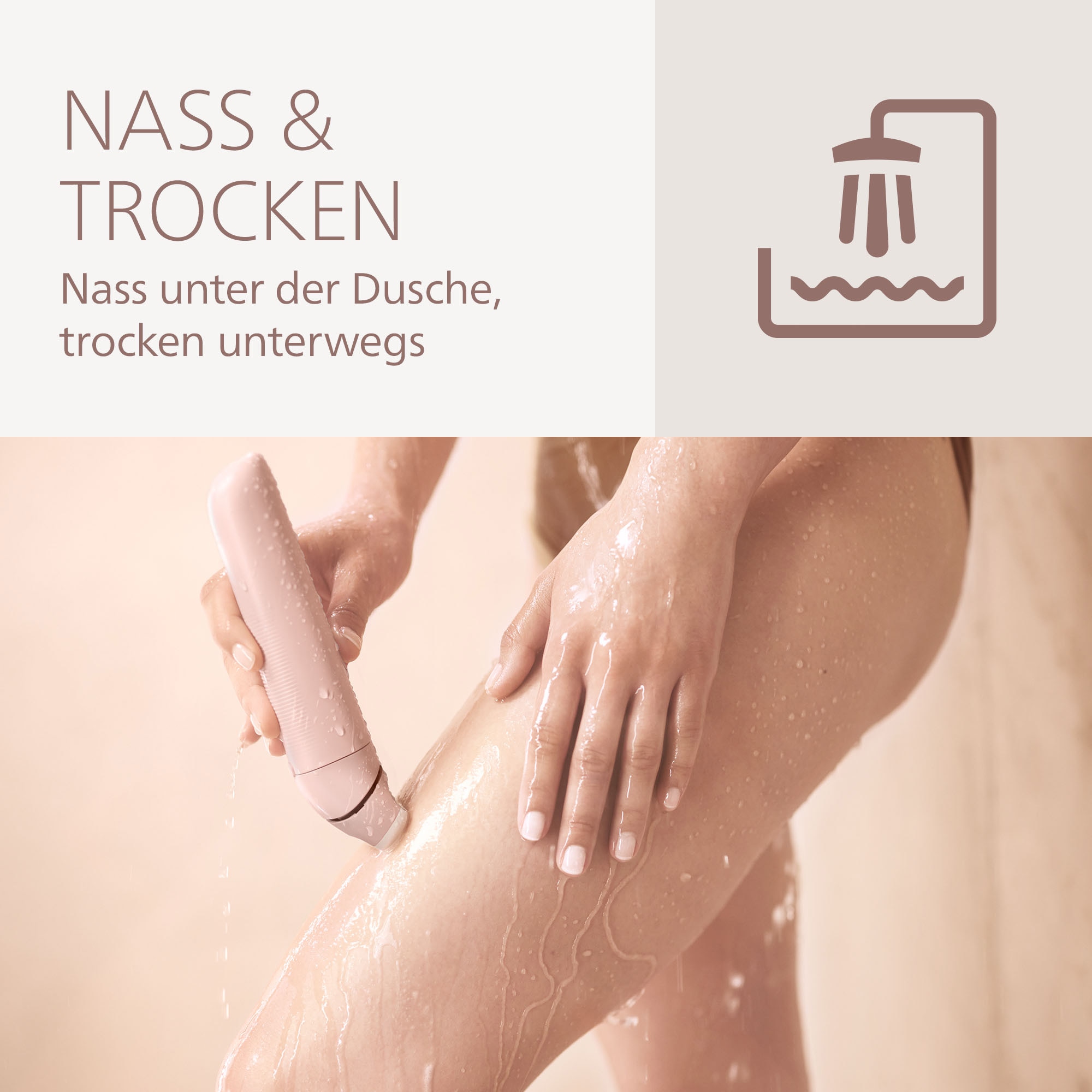 Philips Elektrokörperrasierer »Lady Shaver Series 8000 BRL129/00« 1 Stk. Aufsätze kabelloser Rasierer, nass und trocken, inkl. Trimmeraufsatz