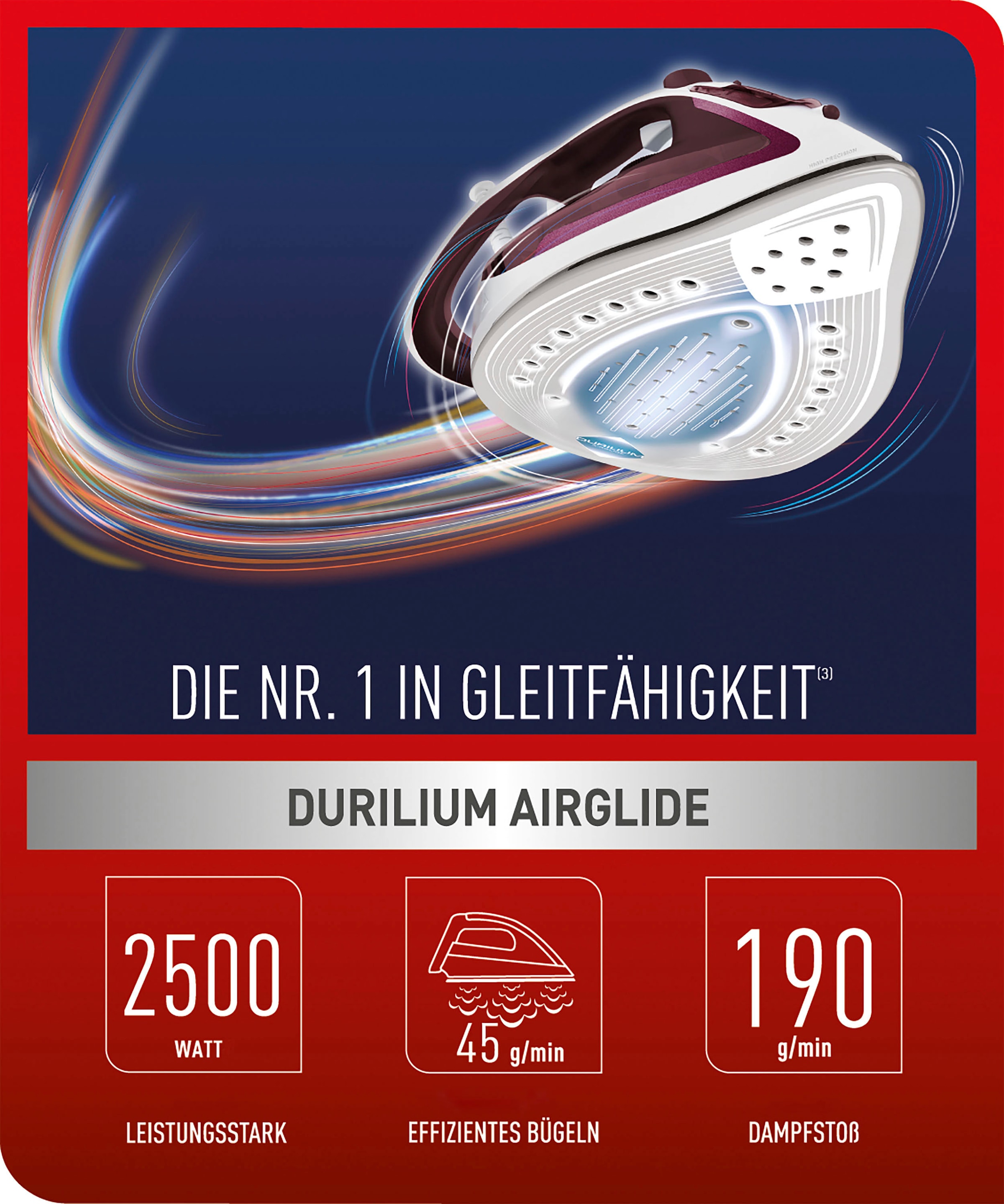 Tefal Dampfbügeleisen »FV5716 Easygliss Plus«, 2500 W, 190 g/Min. Dampfstoß, Vertikaldampf, XL Einfüllöffnung, stabile Ablage