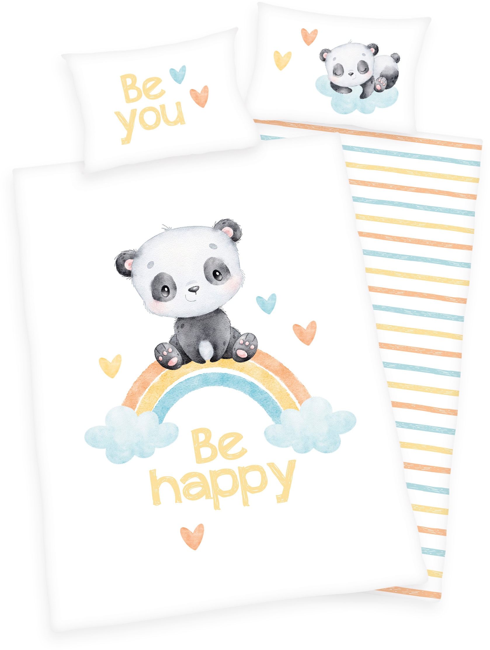 Baby Best Babybettwäsche "Regenbogen Panda", mit liebevollem Motiv