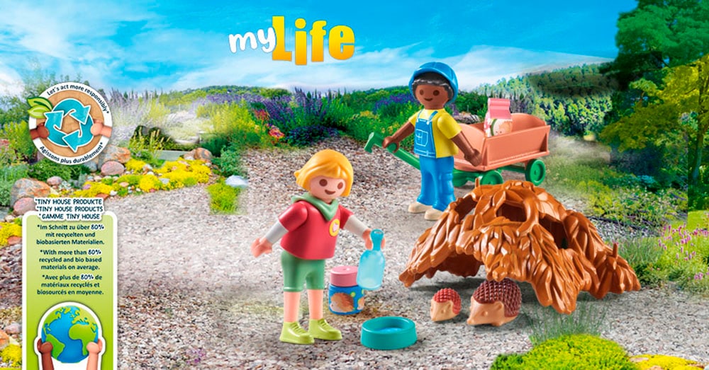 Playmobil® Konstruktions-Spielset »Pflege der Igelfamilie (71512), My Life« Made in Europe