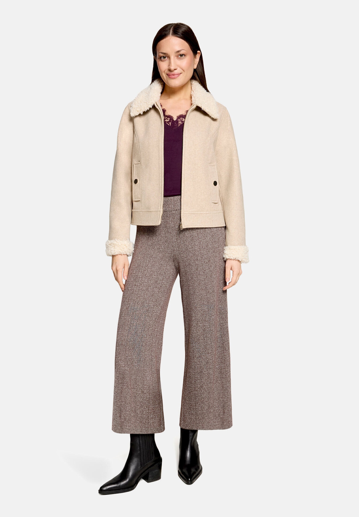 Cartoon Canvasjacke "Damen mit Kragen" ohne Kapuze