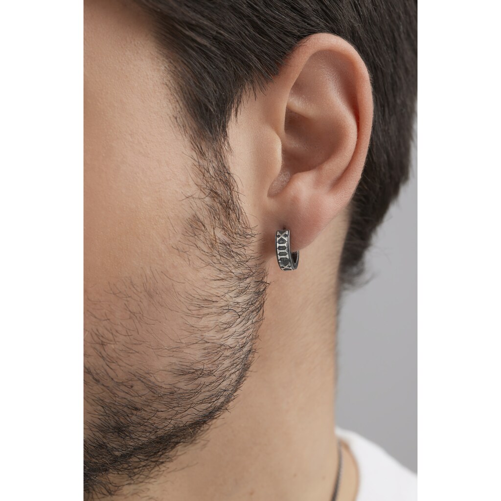 CAÏ Single-Creole »925/- Sterling Silber matt oxidiert«