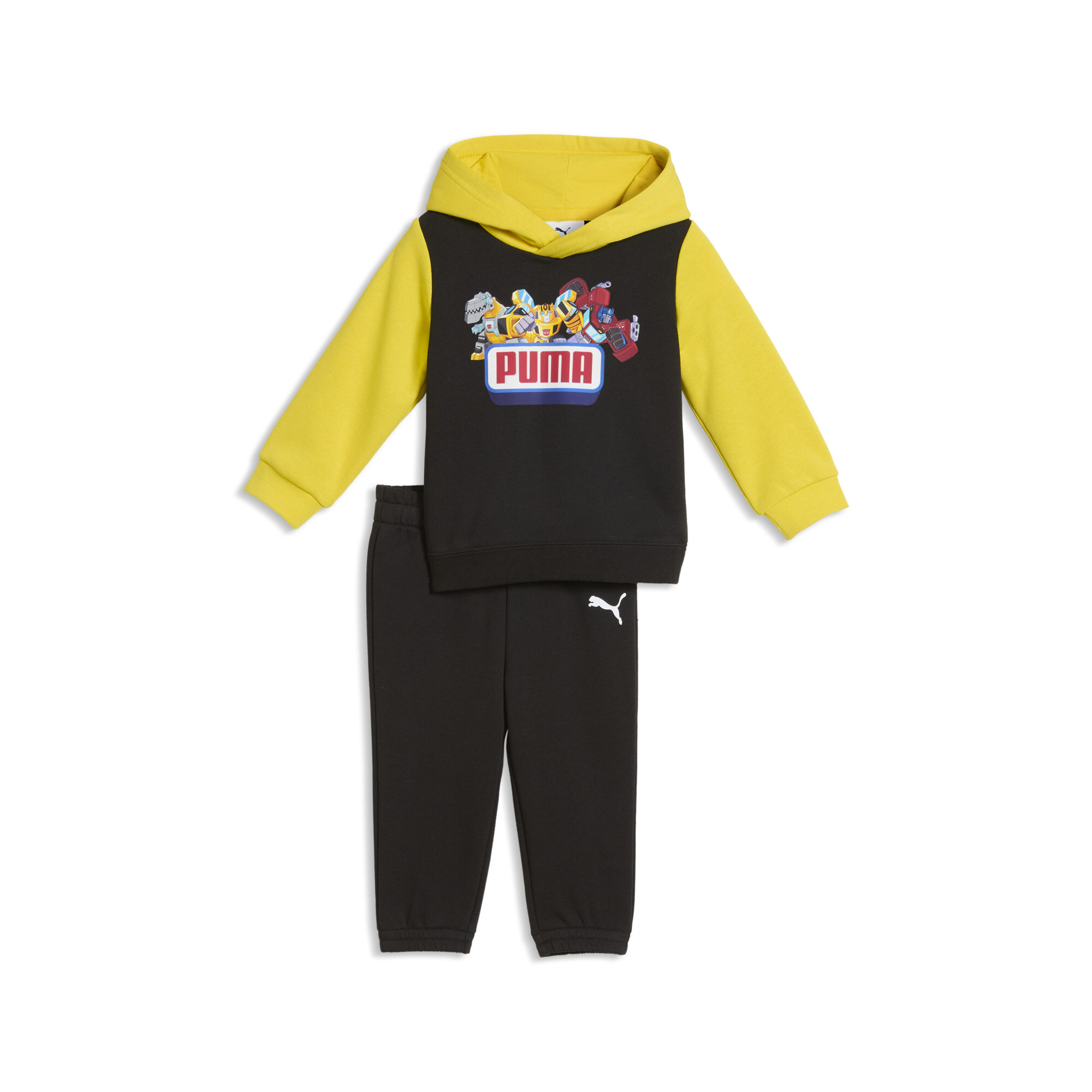 PUMA Trainingsanzug "X TRANSFORMERS MINICATS LOUNGEWEAR SET INF" 2 zweiteiliges Set, Langarm-Oberteil, mit Print, aus Baumwollmischung