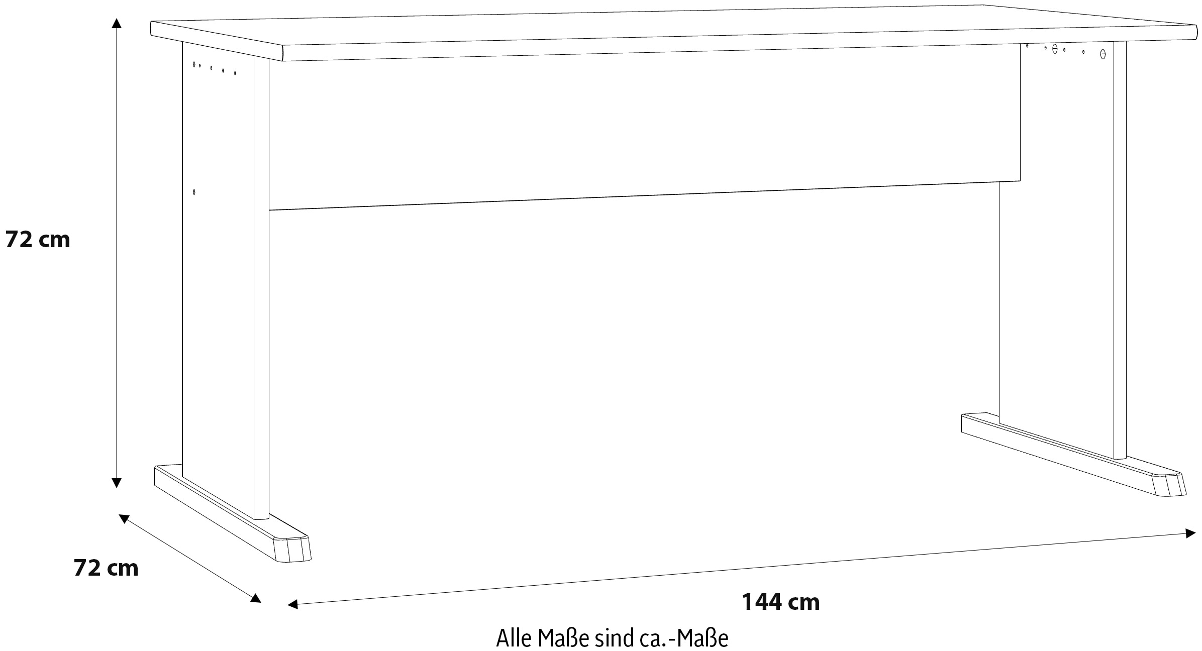 FORTE Schreibtisch »Tempra«, Breite 144 cm