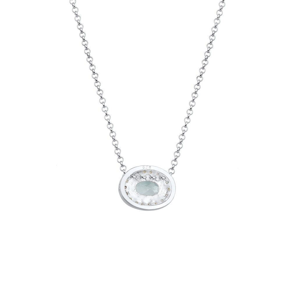 Elli DIAMONDS Collierkettchen »Topas Blau Oval Diamanten (0.18 ct.) 925 Silber«