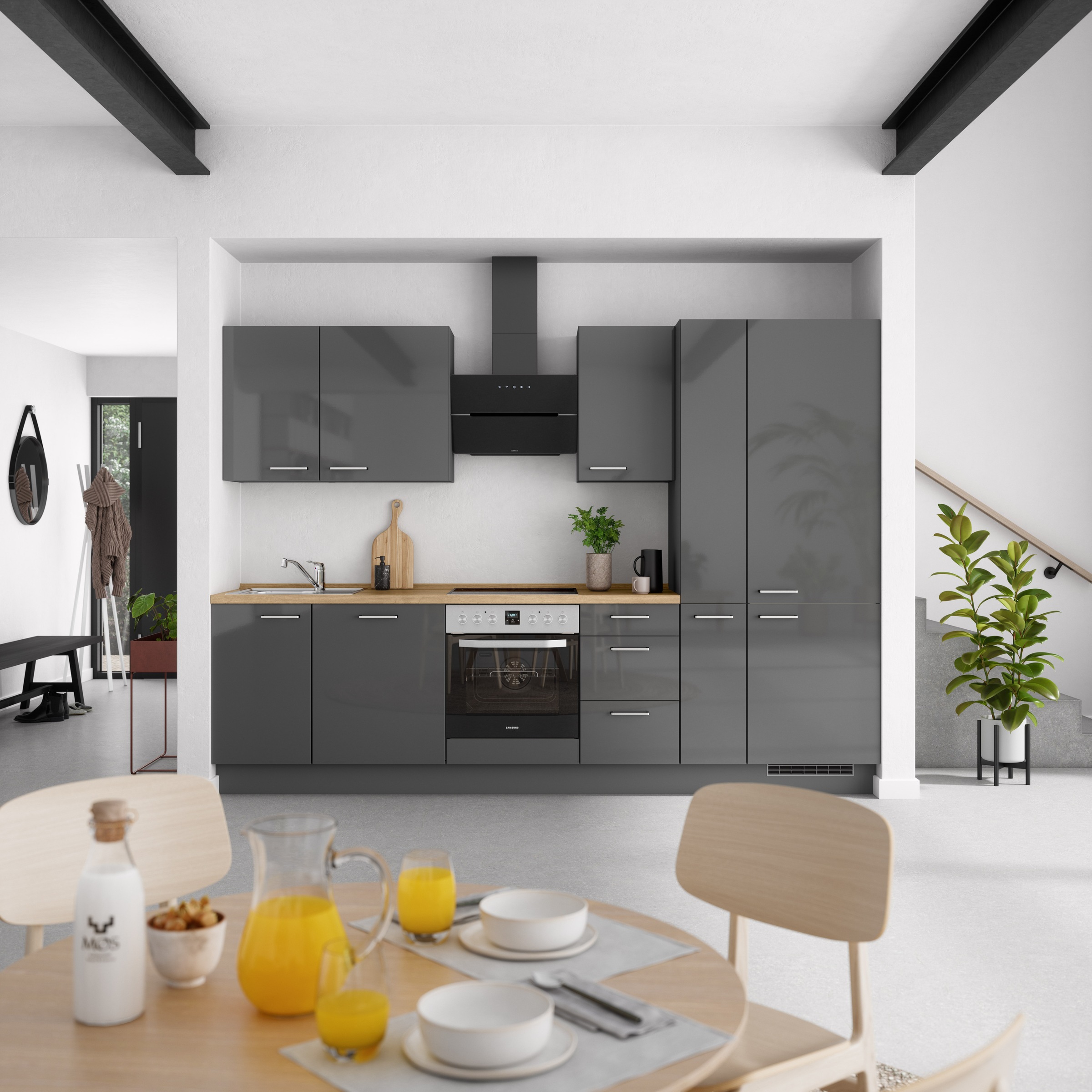 nobilia® Küchenzeile »"Flash II"«, vormontiert, Ausrichtung wählbar, Breite 300 cm, wahlw. mit E-Geräten