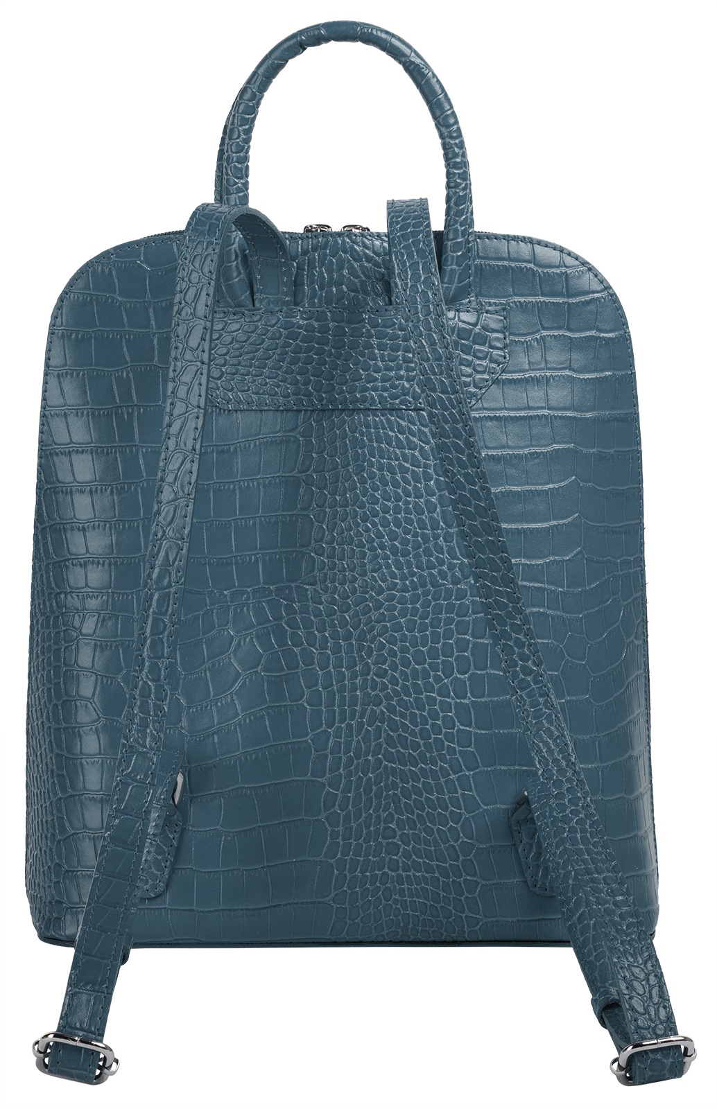 Cityrucksack CLUTY, Damen, Gr. B/H/T: 28cm x 29cm x 12cm, onesize, blau, Leder, Rindsleder, Rucksäcke Cityrucksack, echt Leder, Made in Italy 3