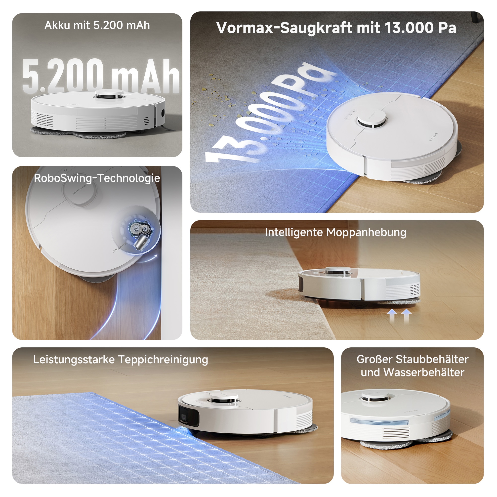 Dreame Nass-Trocken-Saugroboter »L10s Pro Gen3« 13 Kpa, Wischfunktion, Eckenreinigung, Hindernisvermeidung