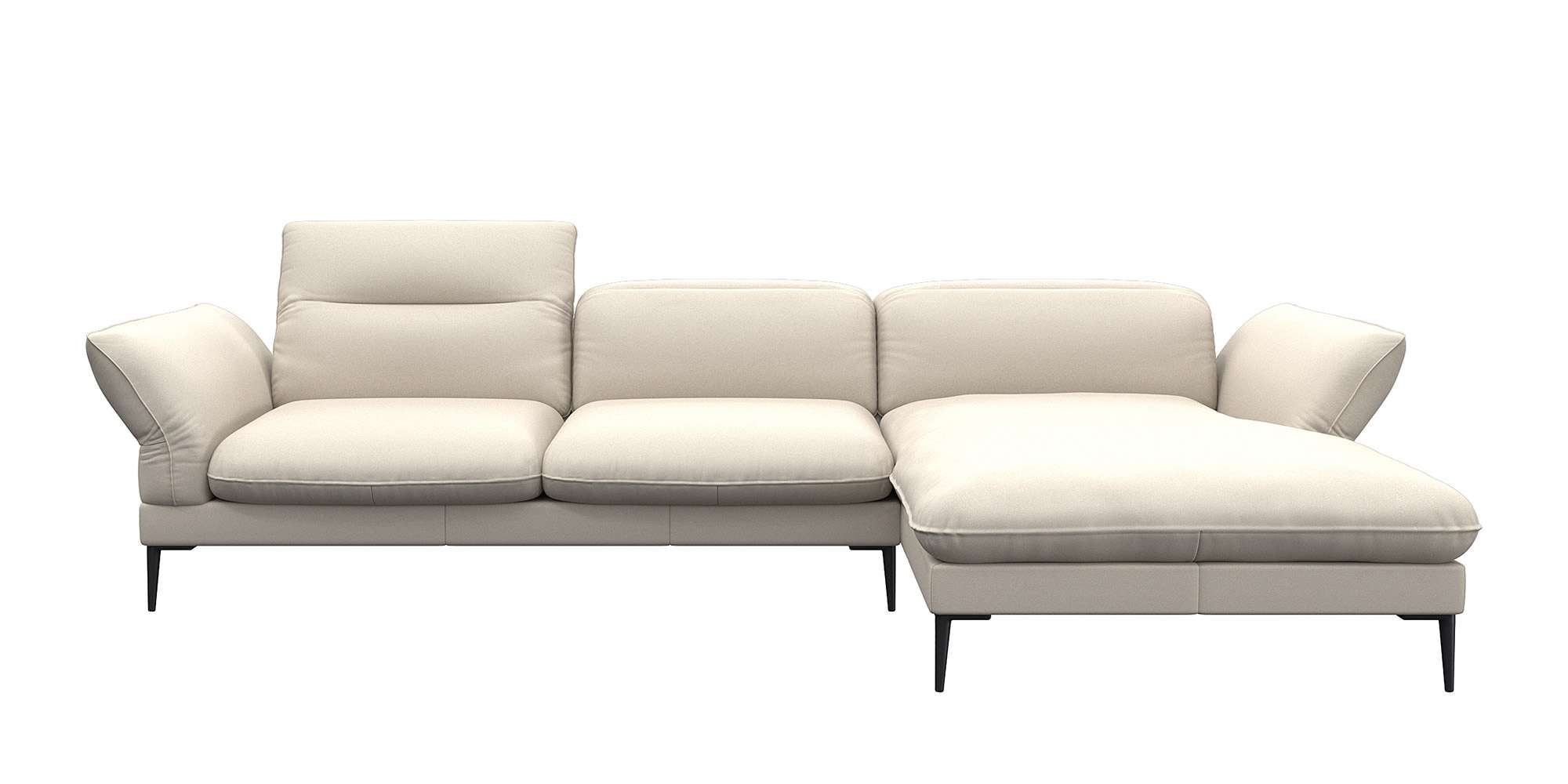 FLEXLUX Ecksofa »Salino, Funktionssofa mit Recamiere, Relaxsofa, Ecksofa«, Sofa mit Arm- und Kopfteil-Verstellungen, Kaltschaum & Stahl-Wellen