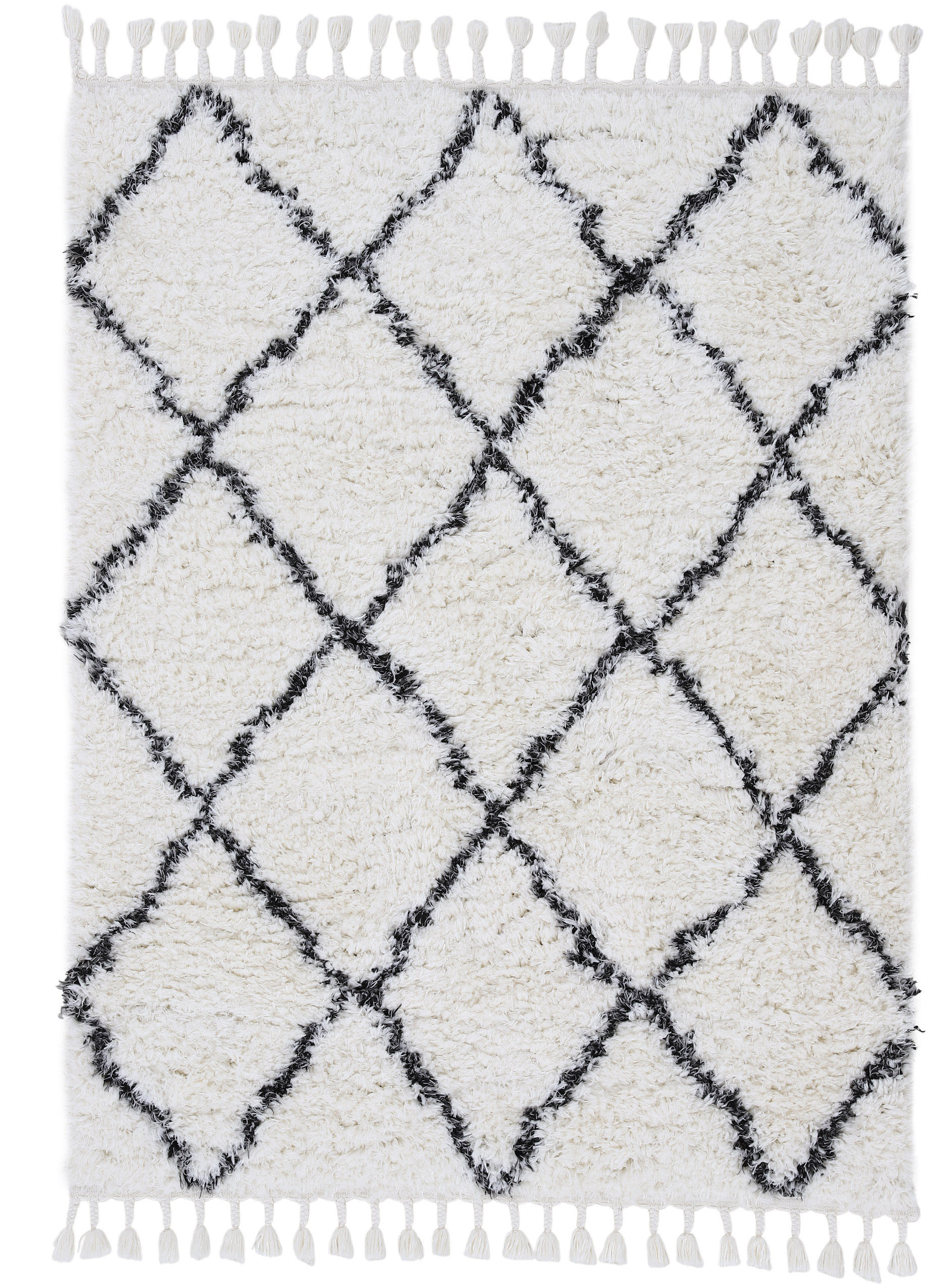 carpetfine Hochflor-Teppich "Eddy" rechteckig 30 mm Höhe Shaggy, auch als Läufer und in quadratisch, mit Fransen, Wohnzimmer