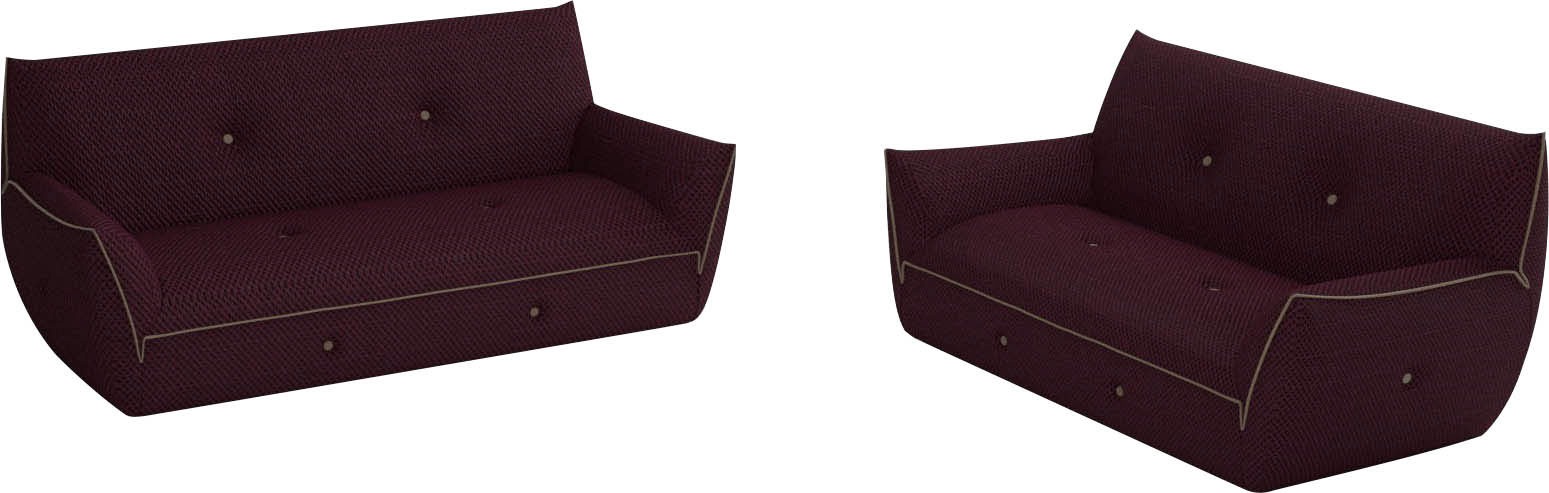 Egoitaliano Polstergarnitur »Yuki, extravagantes Design und höchster Sitzkomfort, tolle Details«, Set, bestehend aus einem 2,5- und einem 2-Sitzer, mit innovativen