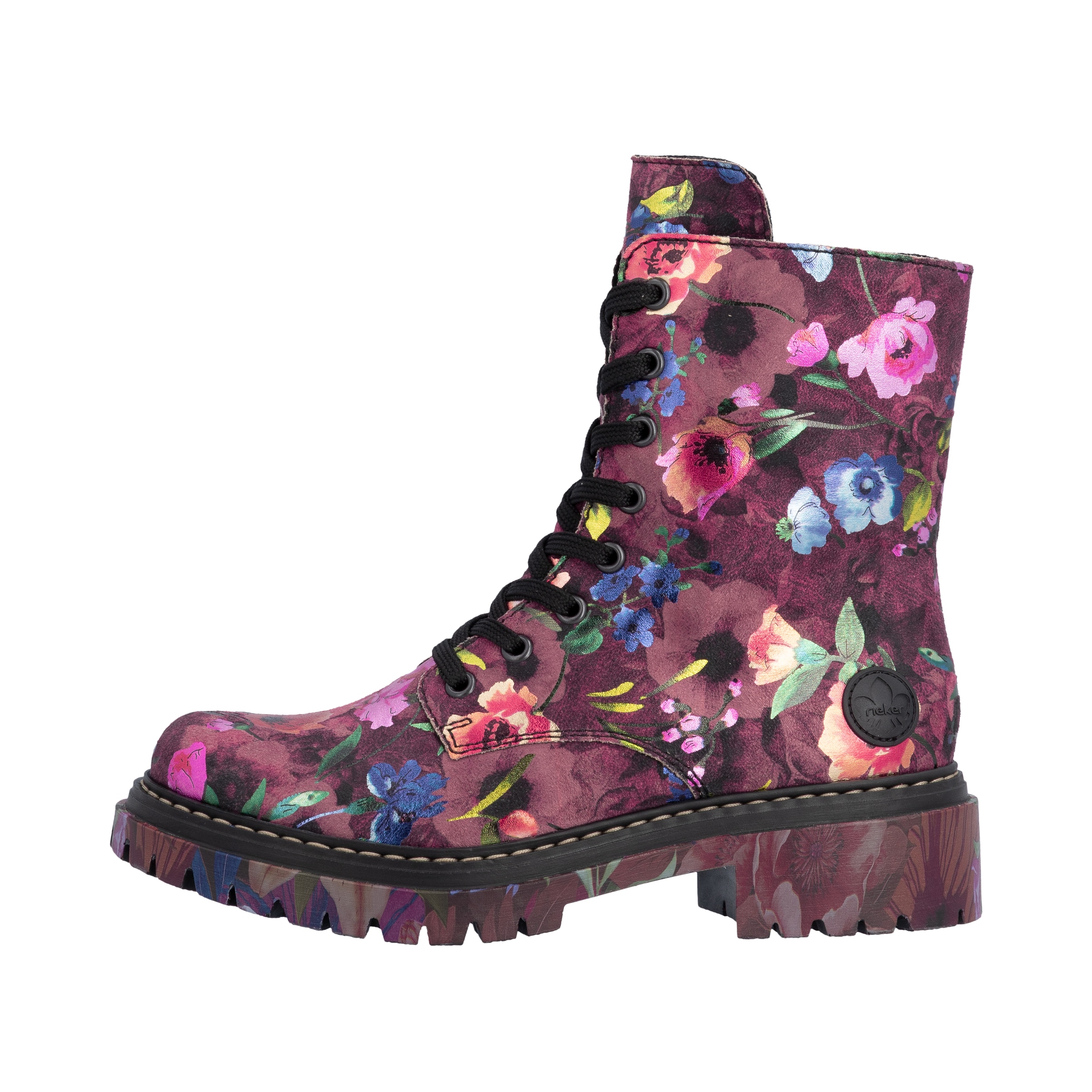 Rieker Schnürboots  Schnürstiefelette, Profilsohle, in veganer Verarbeitung