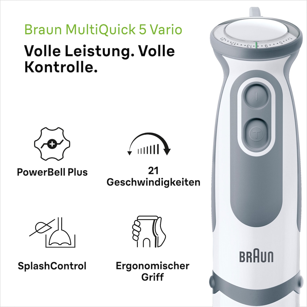 Braun Stabmixer »MQ 5200 WH WH MultiQuick 5 Vario«, 1000 W