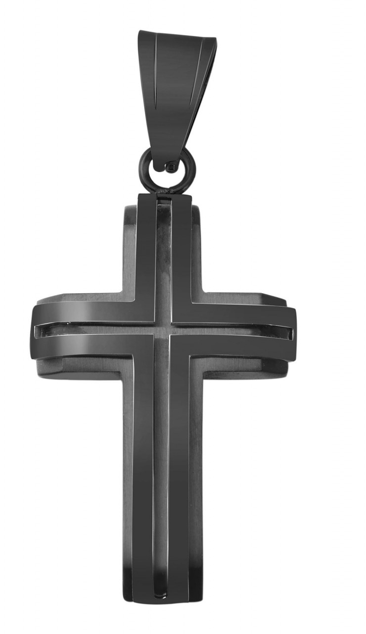 Kettenanhänger ADELIA´S "stylischer Kreuz Anhänger aus Edelstahl", blau, Schmuckanhänger, Damen, Edelstahl, Kettenanhänger