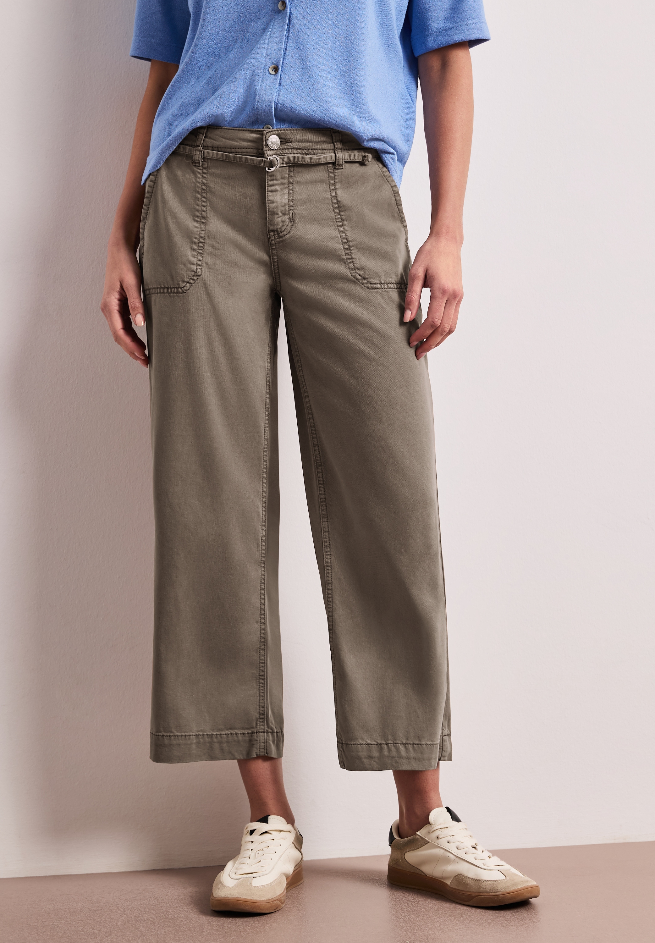 STREET ONE Weite Jeans "Style Emee" Wide Leg Jeans mit Gürteldetail