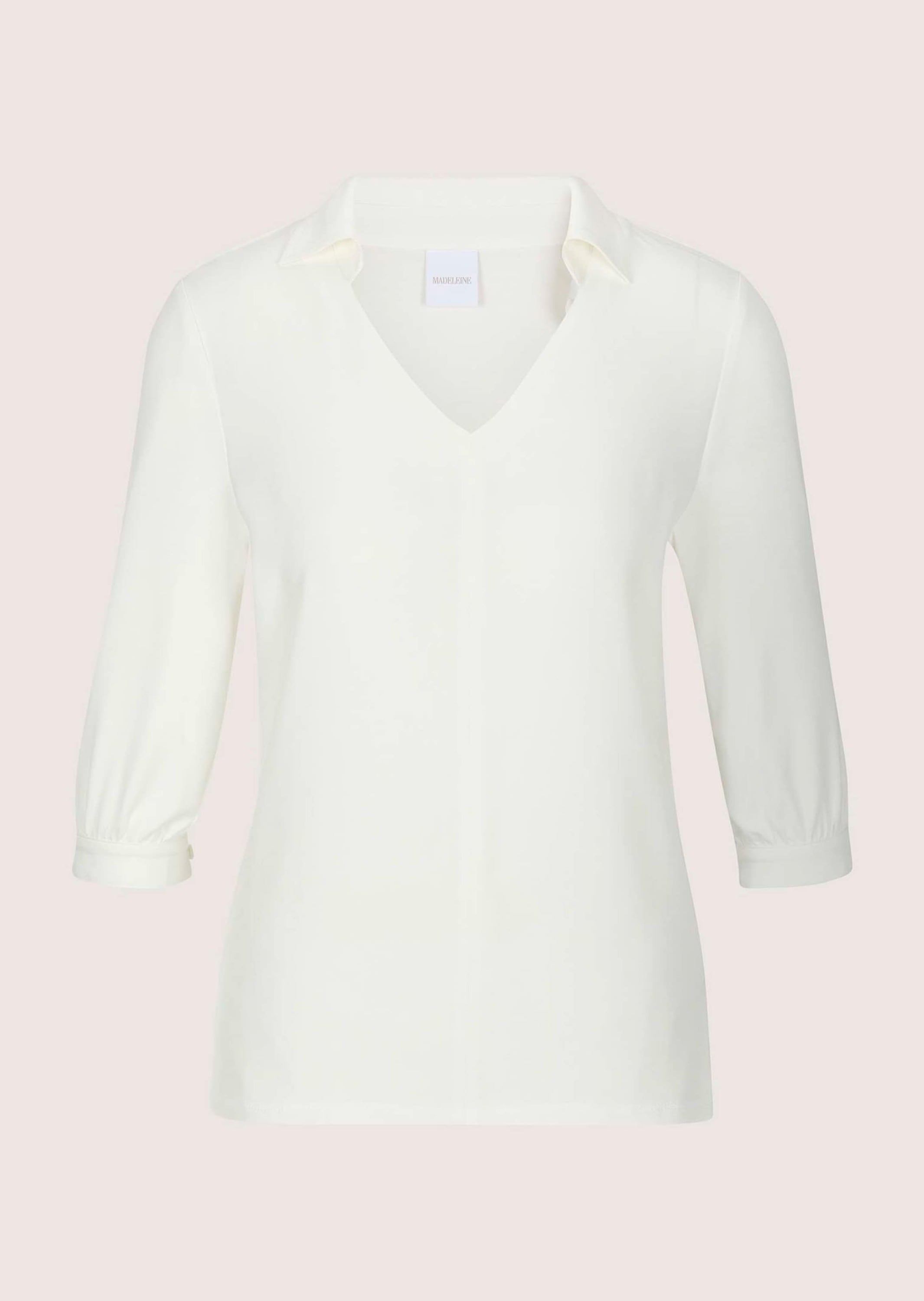 MADELEINE Kurzarmbluse "Hemdbluse Blusenshirt mit V-Ausschnitt" Blusenshirt günstig online kaufen