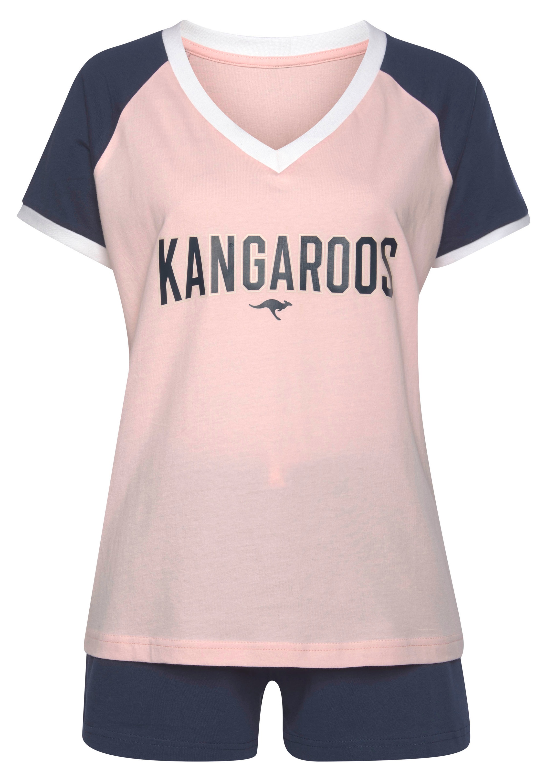 KangaROOS Shorty, (2 tlg.), mit kontrastfarbenen Raglanärmeln günstig online kaufen