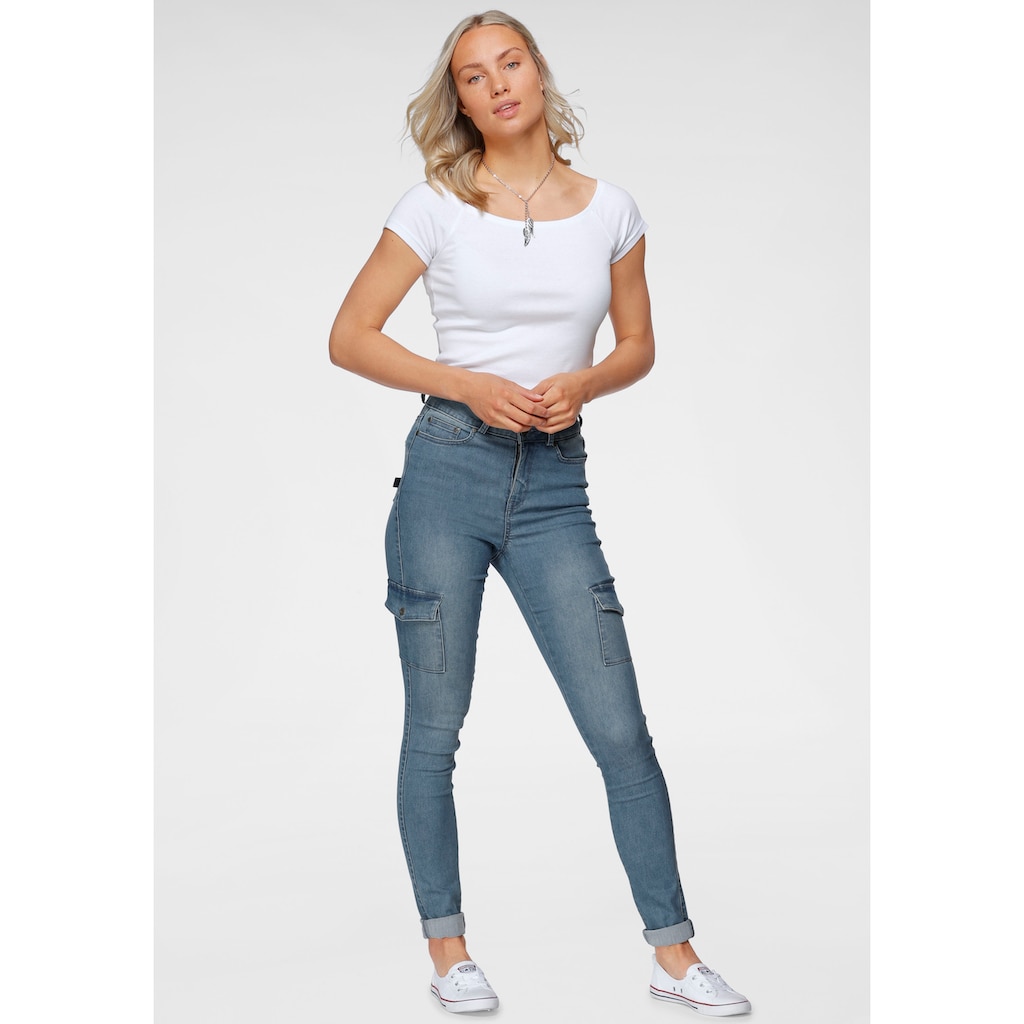 Arizona Skinny-fit-Jeans »Ultra Stretch«, High Waist mit Cargotaschen