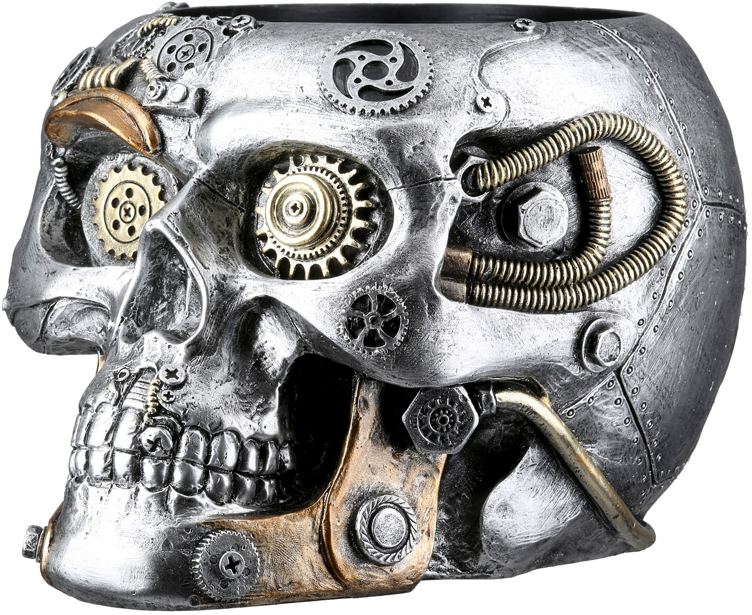 GILDE Übertopf "Übertopf Totenschädel Steampunk Skull planter silberfarben günstig online kaufen