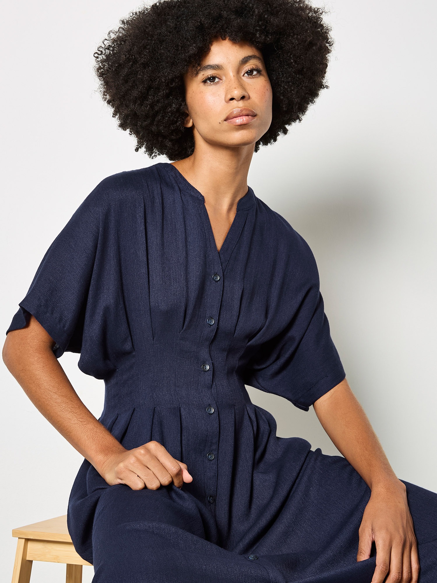 Apricot Midikleid »Plissiertes Midikleid« Einfarbig