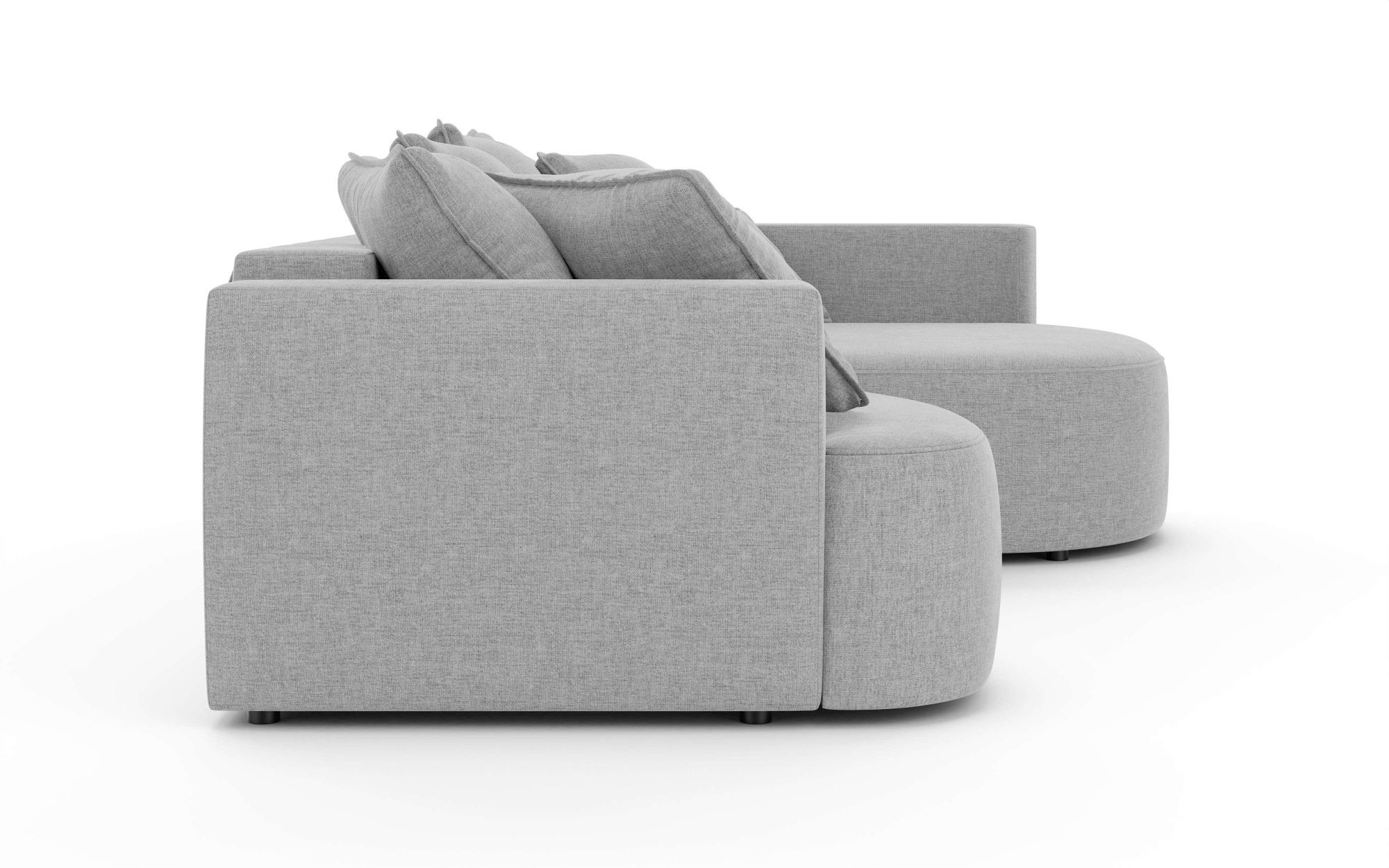 INOSIGN Ecksofa »Kahekili, Schlafsofa mit Bettkasten, Maße B/T/H: 255/181/90/ cm«, L-Form mit Wellenunterfederung, 7 Rückenkissen und 2 Zierkissen