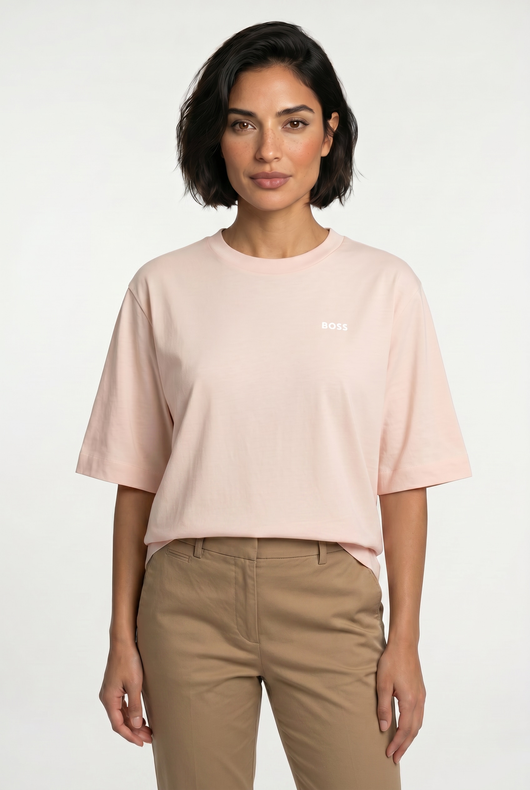 BOSS ORANGE T-Shirt »Eregular Premium Damenmode« mit Logo-Detail, Relaxed Fit