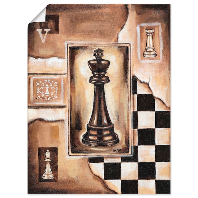 Artland Wandbild »Schach König«, Schach, (1 St.), als Leinwandbild,  Wandaufkleber oder Poster in versch. Größen bestellen | BAUR