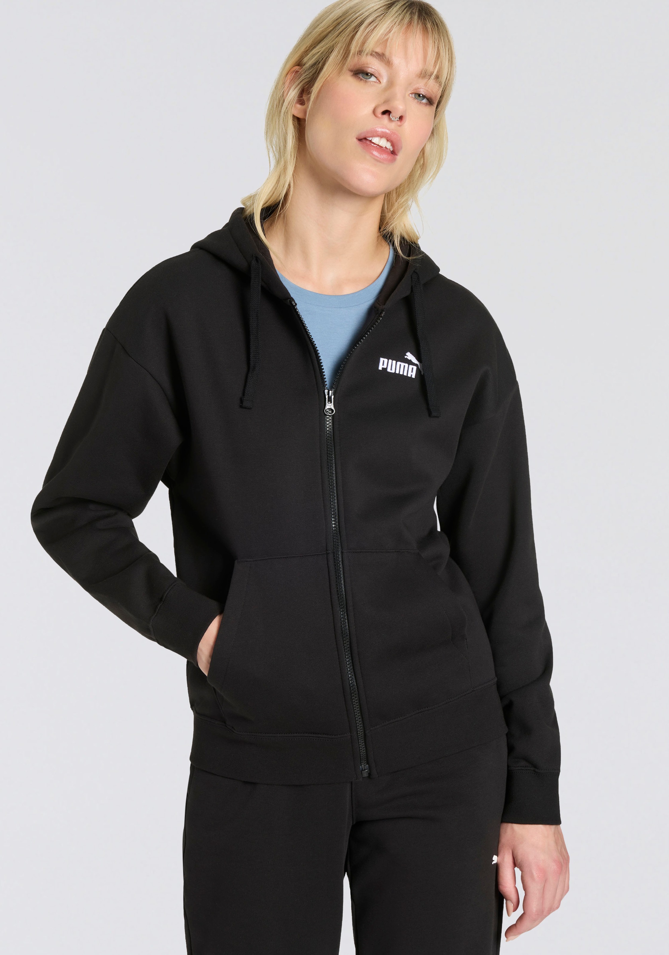 PUMA Kapuzensweatshirt "ESS SMALL NO. 1 LOGO COMFORT FULL-ZIP HOODIE FL", m günstig online kaufen