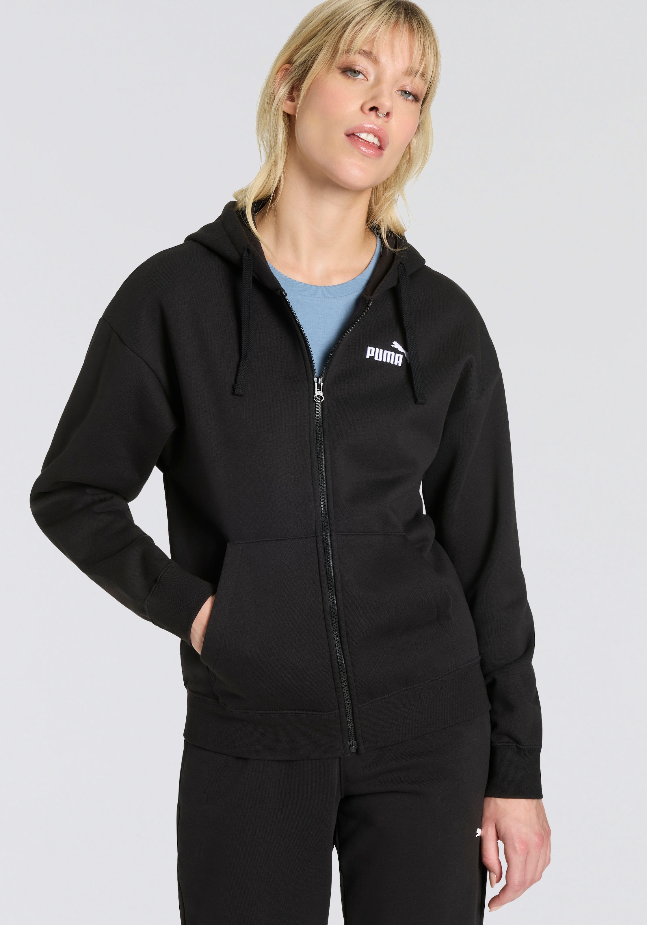 PUMA Kapuzensweatshirt "ESS SMALL NO. 1 LOGO COMFORT FULL-ZIP HOODIE FL" günstig online kaufen
