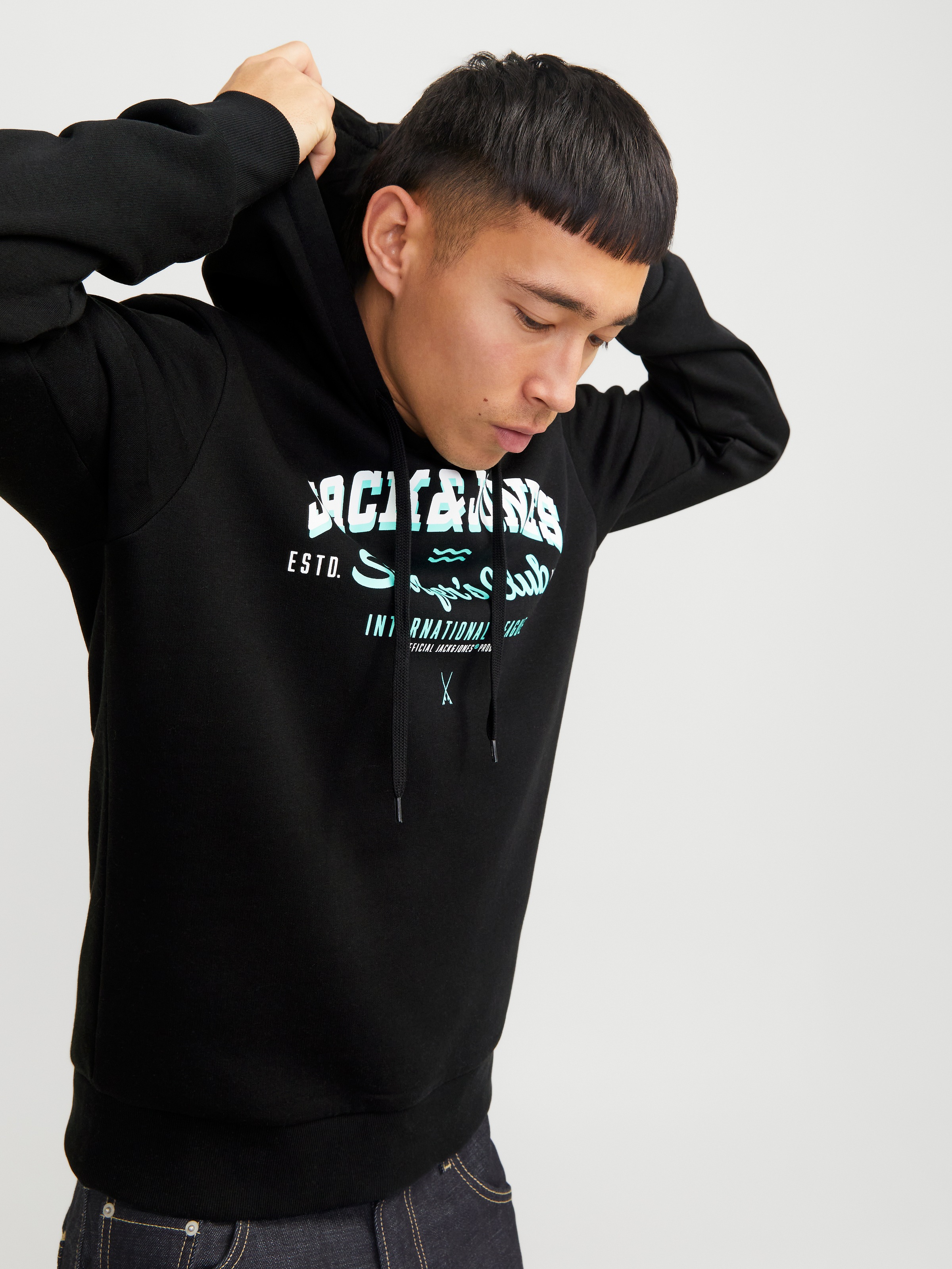 Jack & Jones Kapuzensweatshirt »JJELOGO SWEAT HOOD 2 COL 24/25 NOOS«, mit Logo Print
