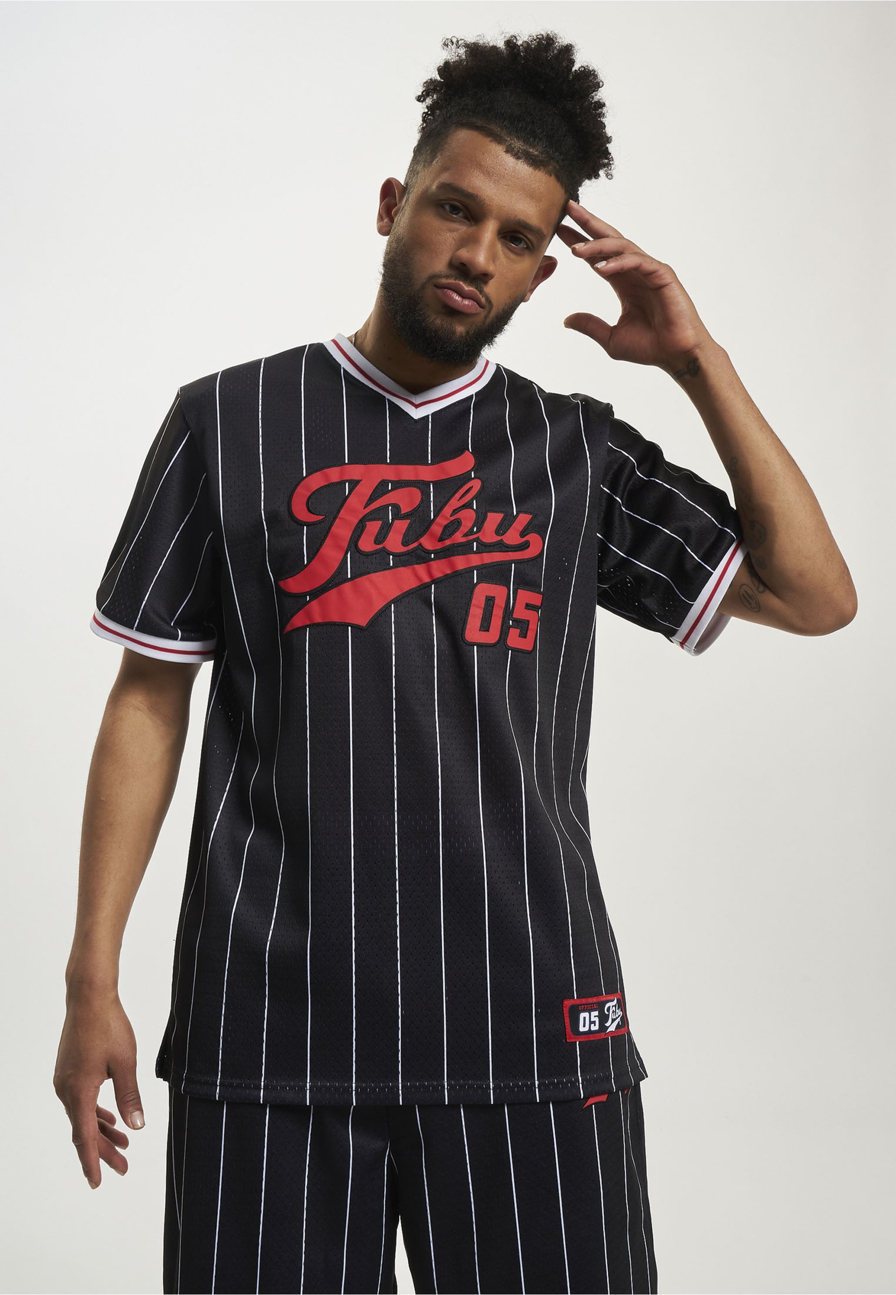 Fubu Netzshirt »Fubu Herren FM231-005-2 FUBU Varsity Pinstriped Mesh Tee« 1 Stk.