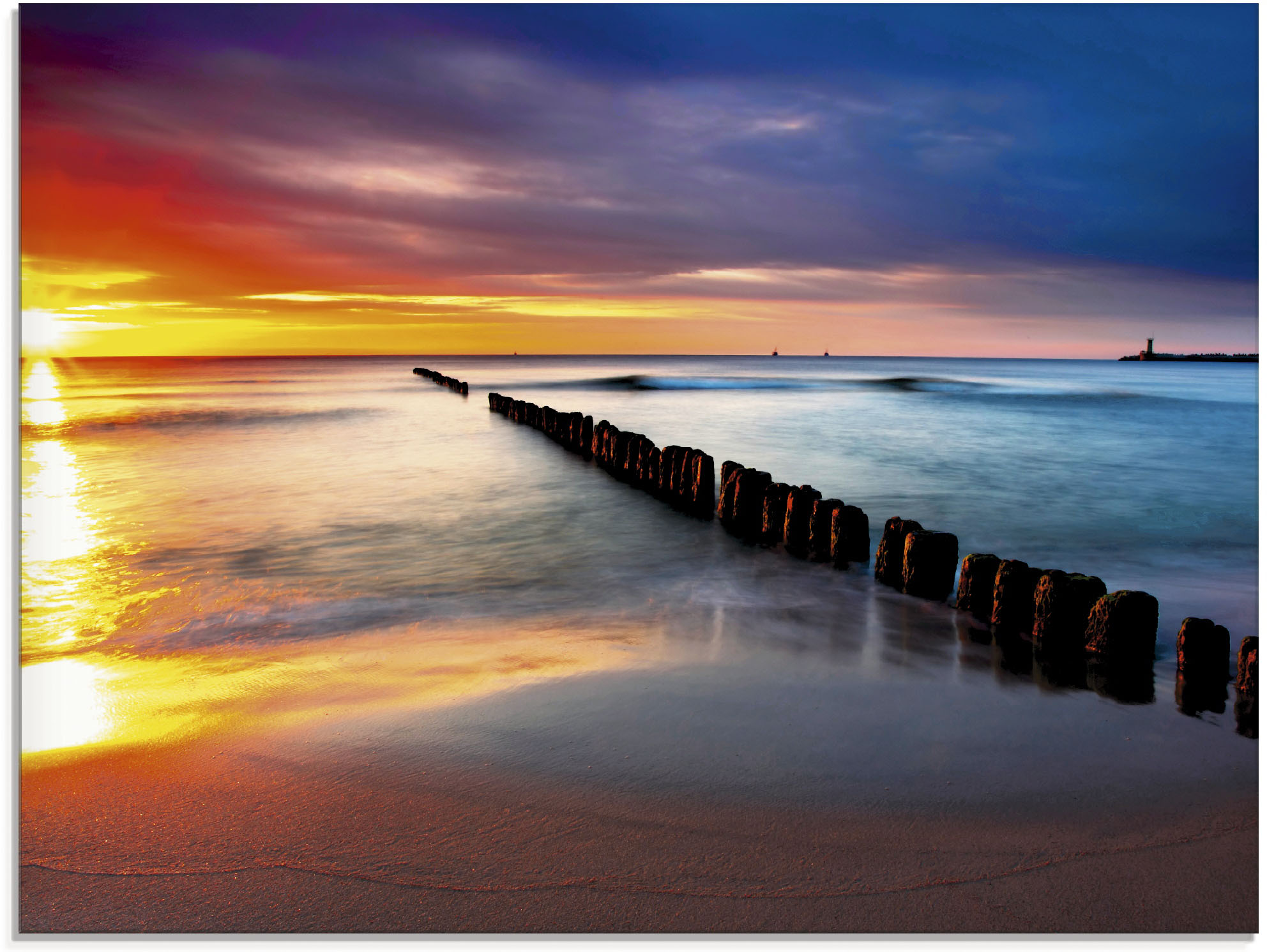 Artland Glasbild "Ostsee mit schönem Sonnenaufgang" Strand 1 Stk. tlg. in verschiedenen Größen