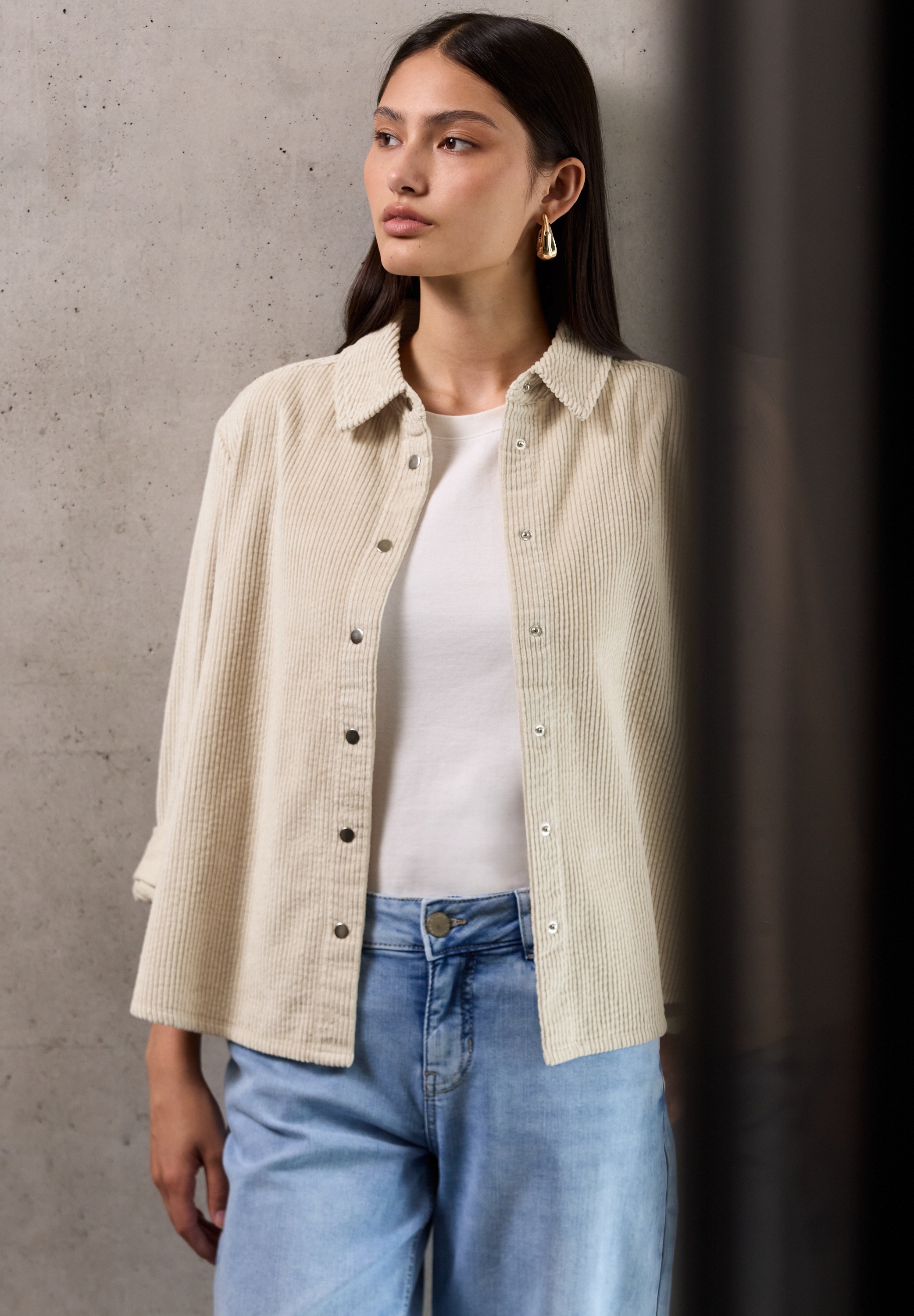 STREET ONE STUDIO Langarmbluse in Unifarbe günstig online kaufen