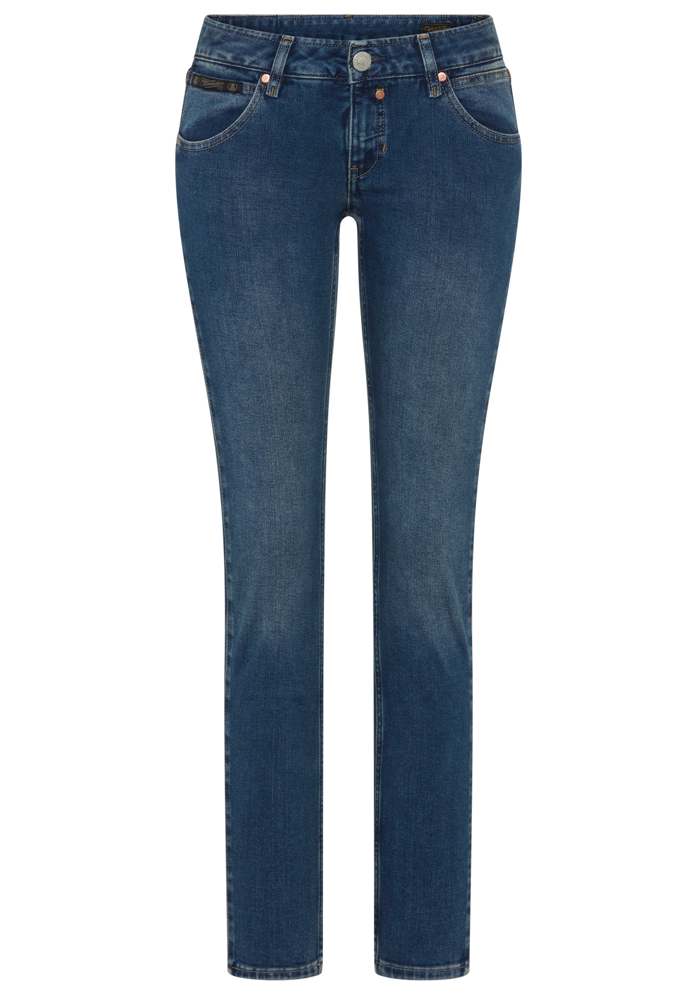 Herrlicher Slim-fit-Jeans »Touch Slim Denim Cashmere Touch« mit besonderer Nahtführung, Mid Waist