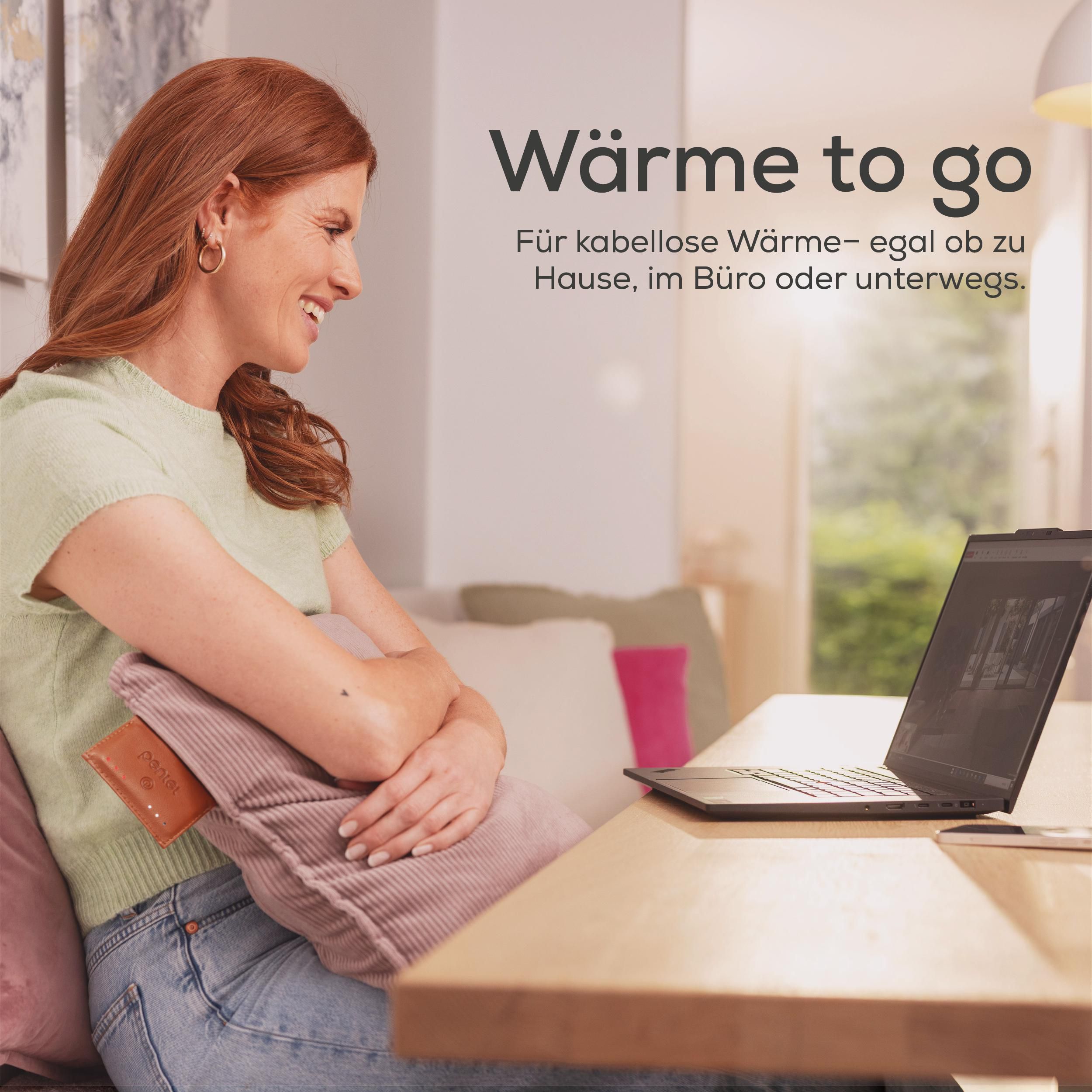 Thumbnail - BEURER Heizkissen "HK 77 Heaty, kabellos" Stylisches Design mit modernem Cordstoff, 3 Temperaturstufen, 45x45 cm