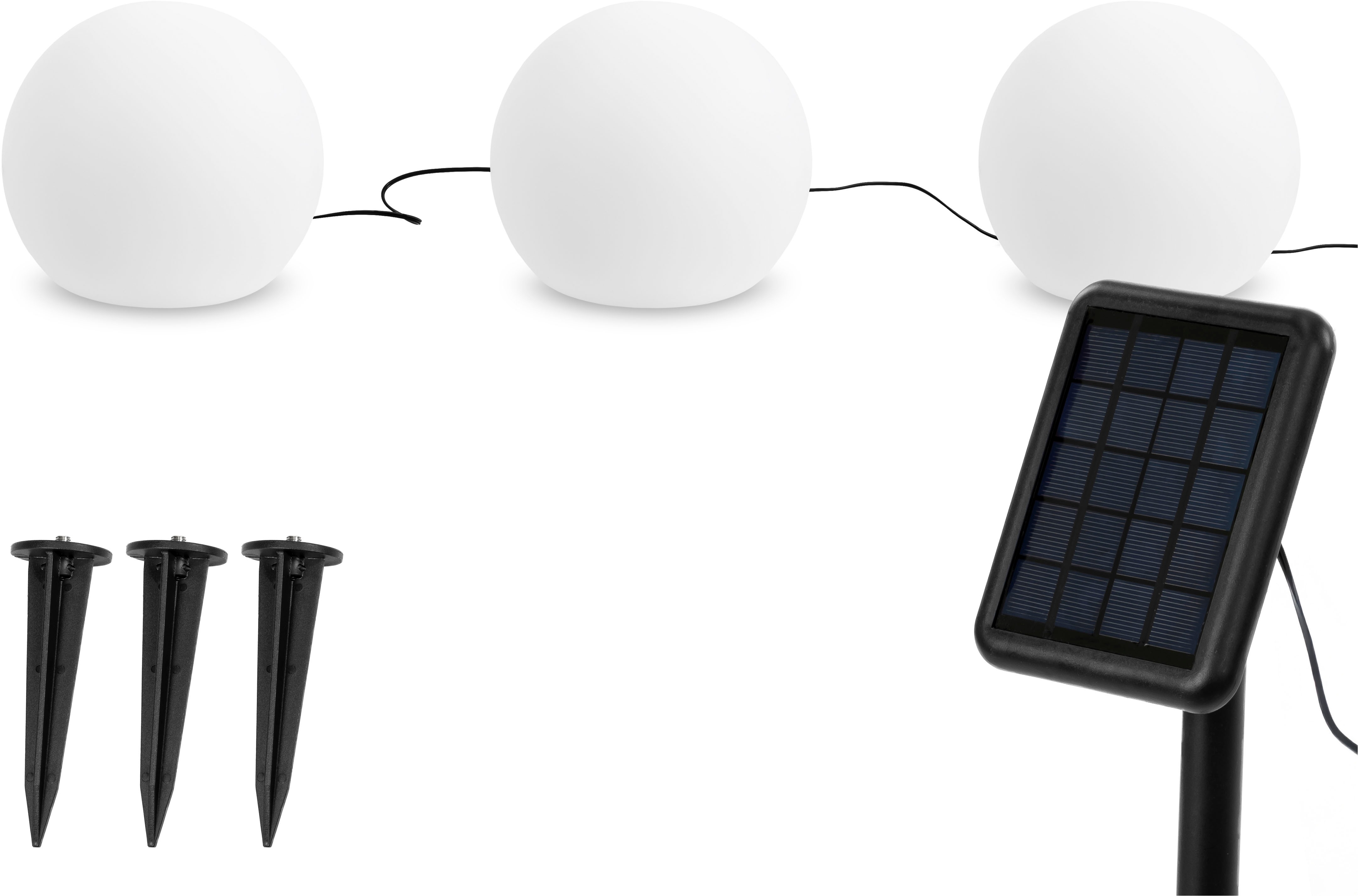Thumbnail - my home LED Solarleuchte "Orlaith, LED-Solar Kugelleuchten, 3er Set", Leuchtmittel LED-Modul LED fest integriert, mit E...