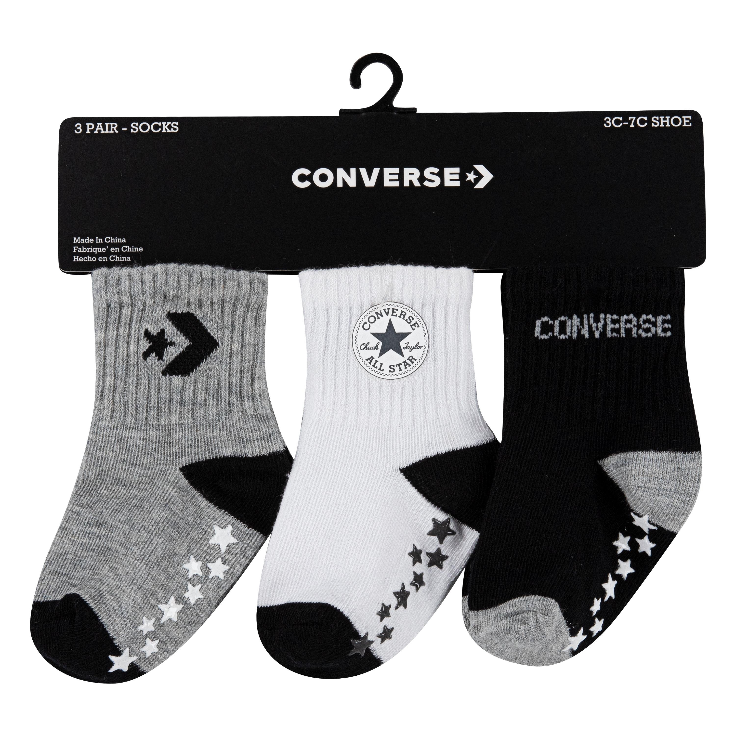 Thumbnail - Converse ABS-Socken "CONVERSE LOGO INFANT TODDLER NO SLIP QUARTER 3 PK", (3 Paar), für Babys